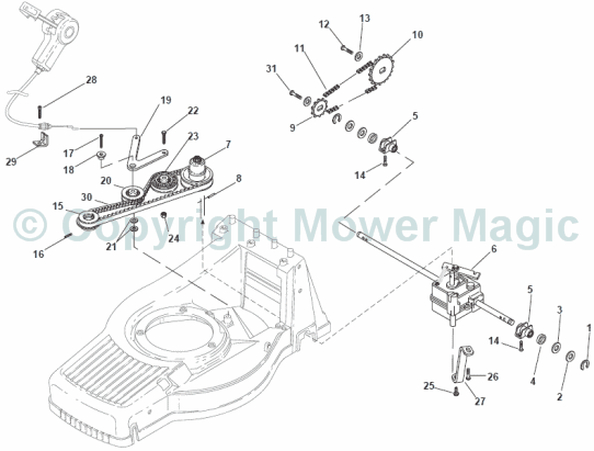 Roller Assembly - Mountfield SP505R (2011) 292505038/M11