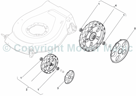 Wheel and Hub Cap - Mountfield SP535HW4S (2011) Version 299537038/M11