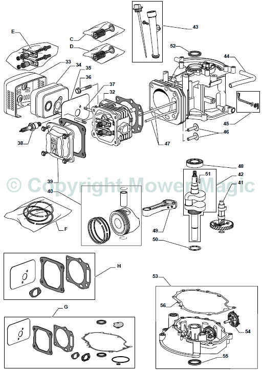 Engine - GGP WBE0701 continued - Mountfield SP536ES (2009 - 2011) 299325448/BQ