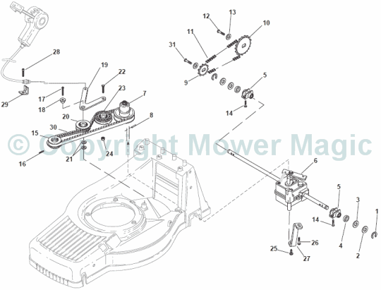 Roller Assembly - Mountfield SP555R (2011) 292555038/M11