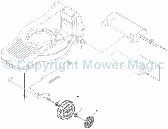 Wheel and Hub Cap - Mountfield SP555R (2011) 292555038/M11