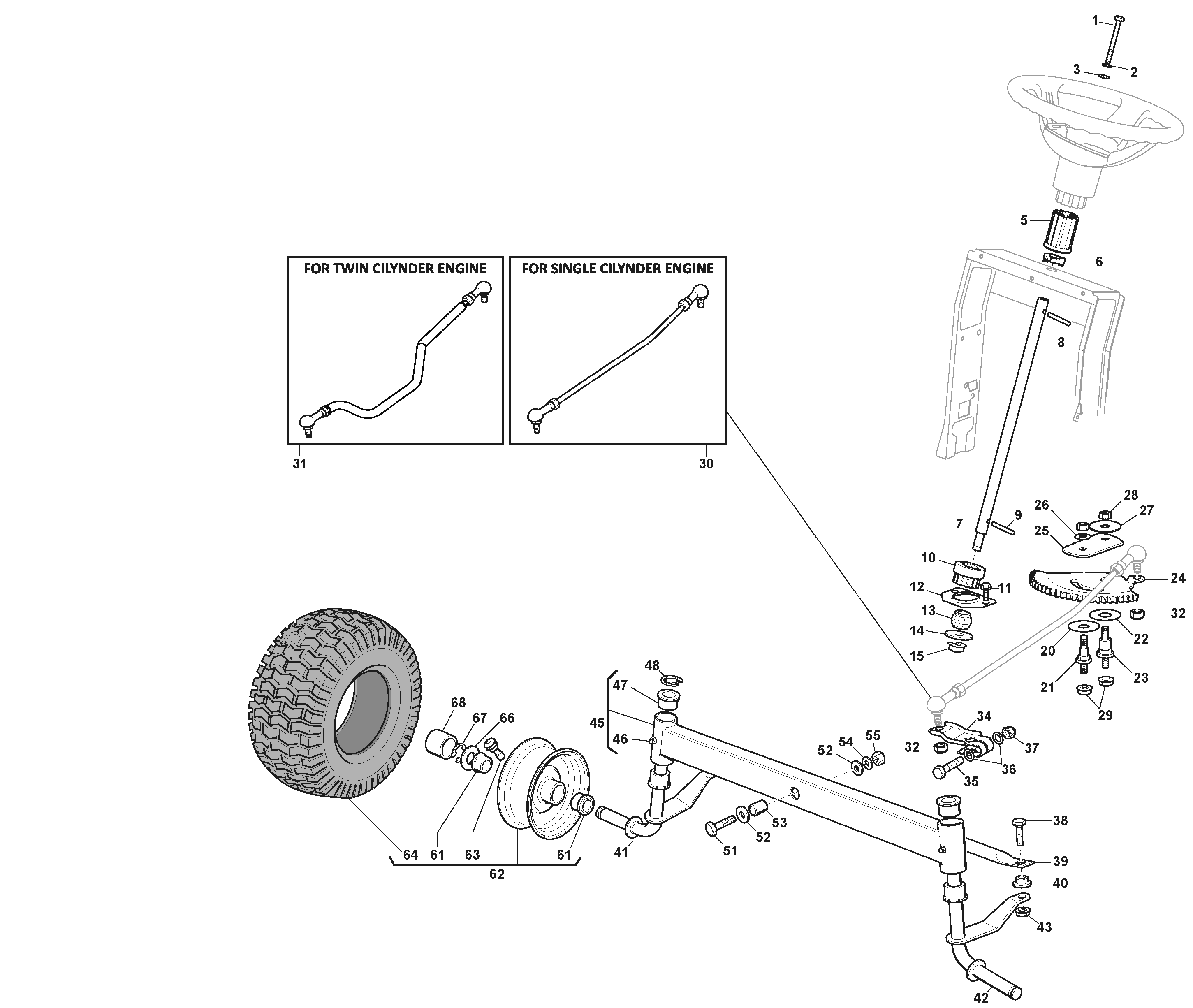 Estate 384 - Steering - Sheet Metal Front Axle