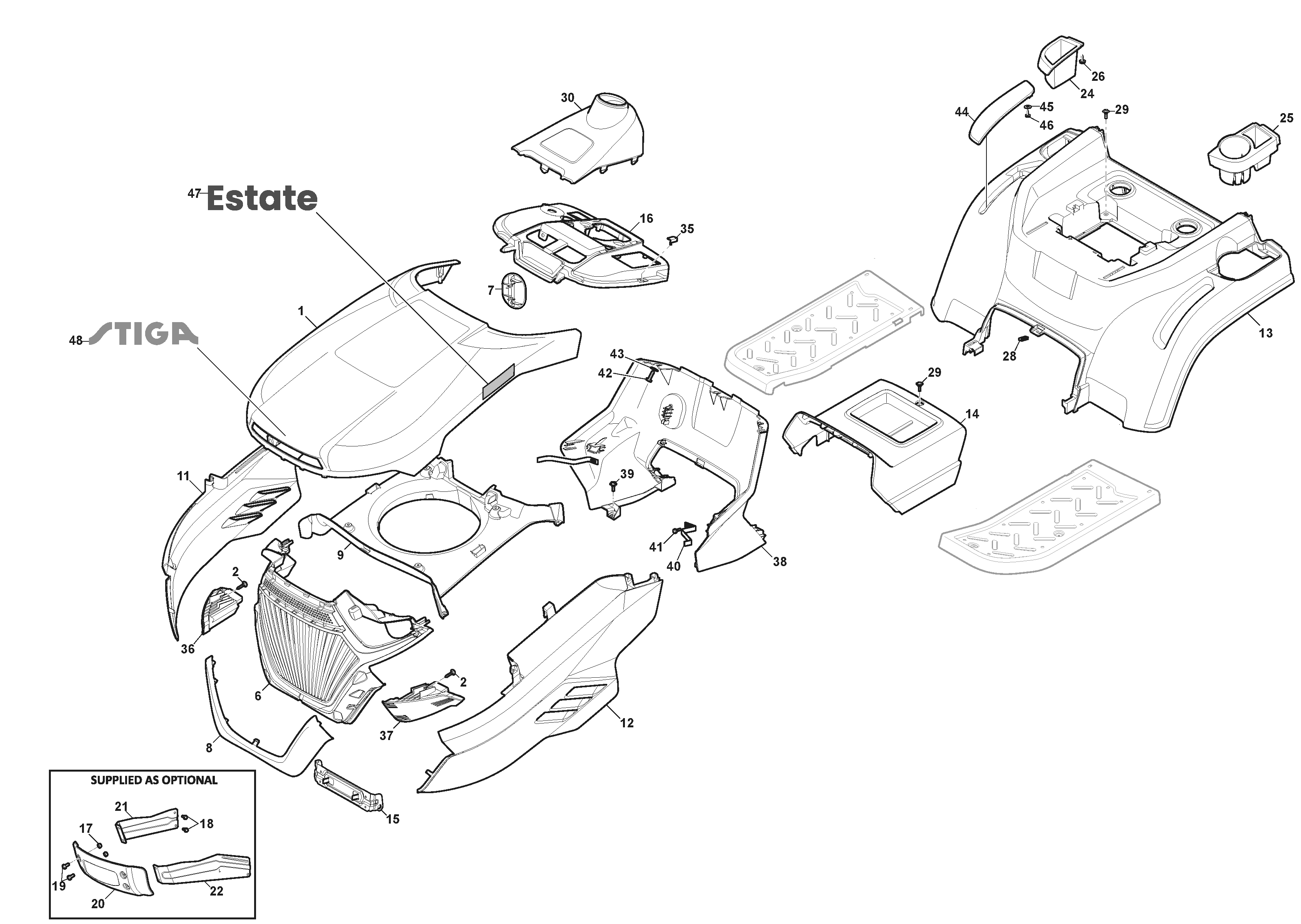 Estate 384e - Bodywork - ABS Aesthetic Parts