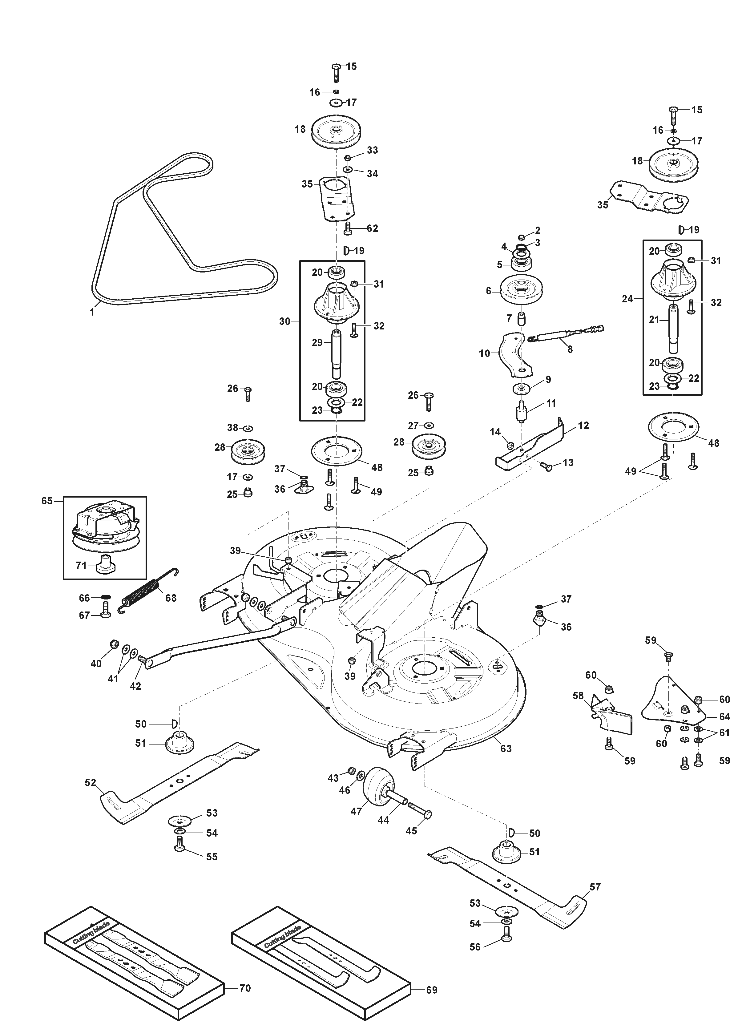 Stiga Estate 598 - Cutting Plate with Electromagnetic Clutch