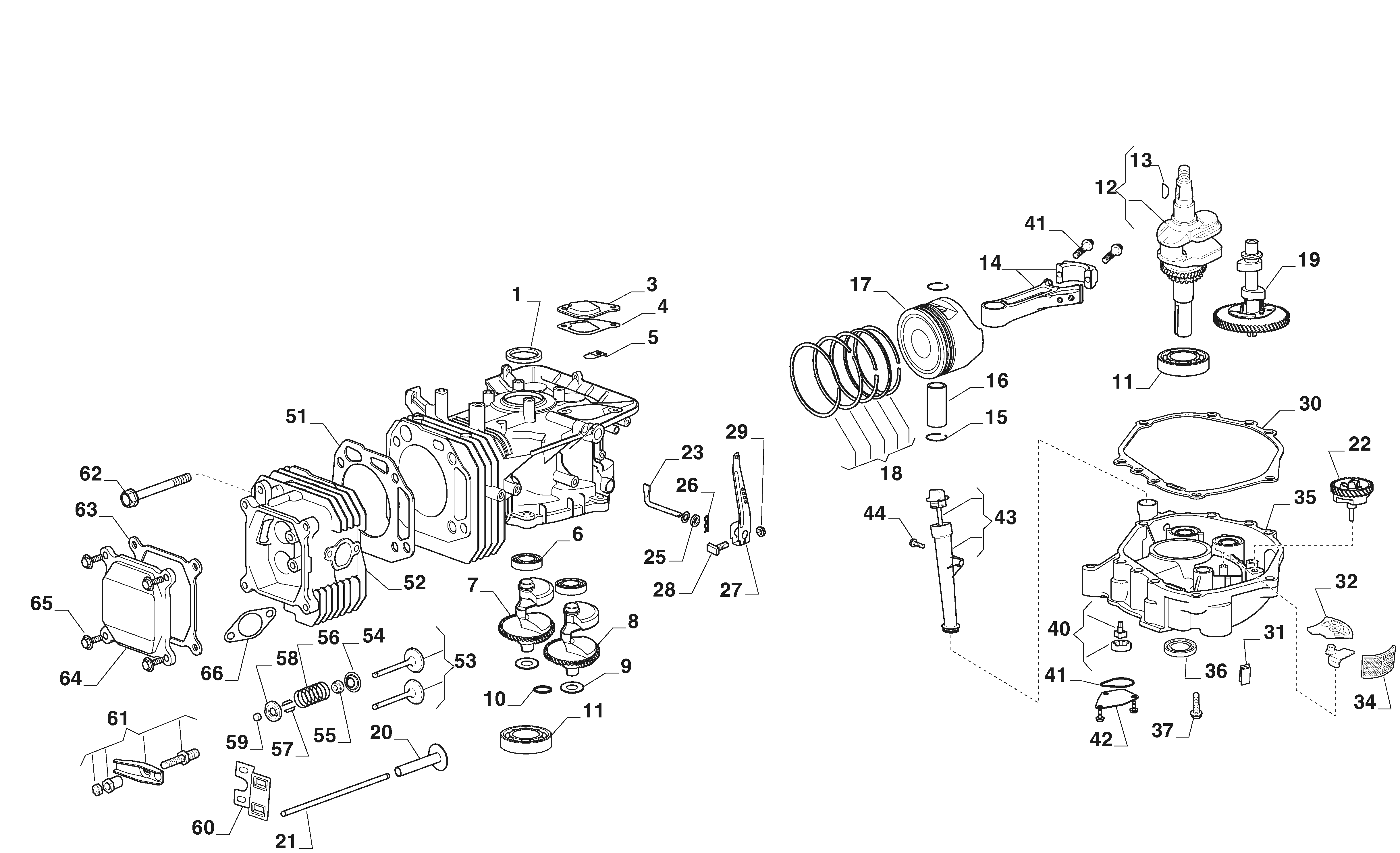 Stiga Estate 598 - Engine - Piston, Crankshaft