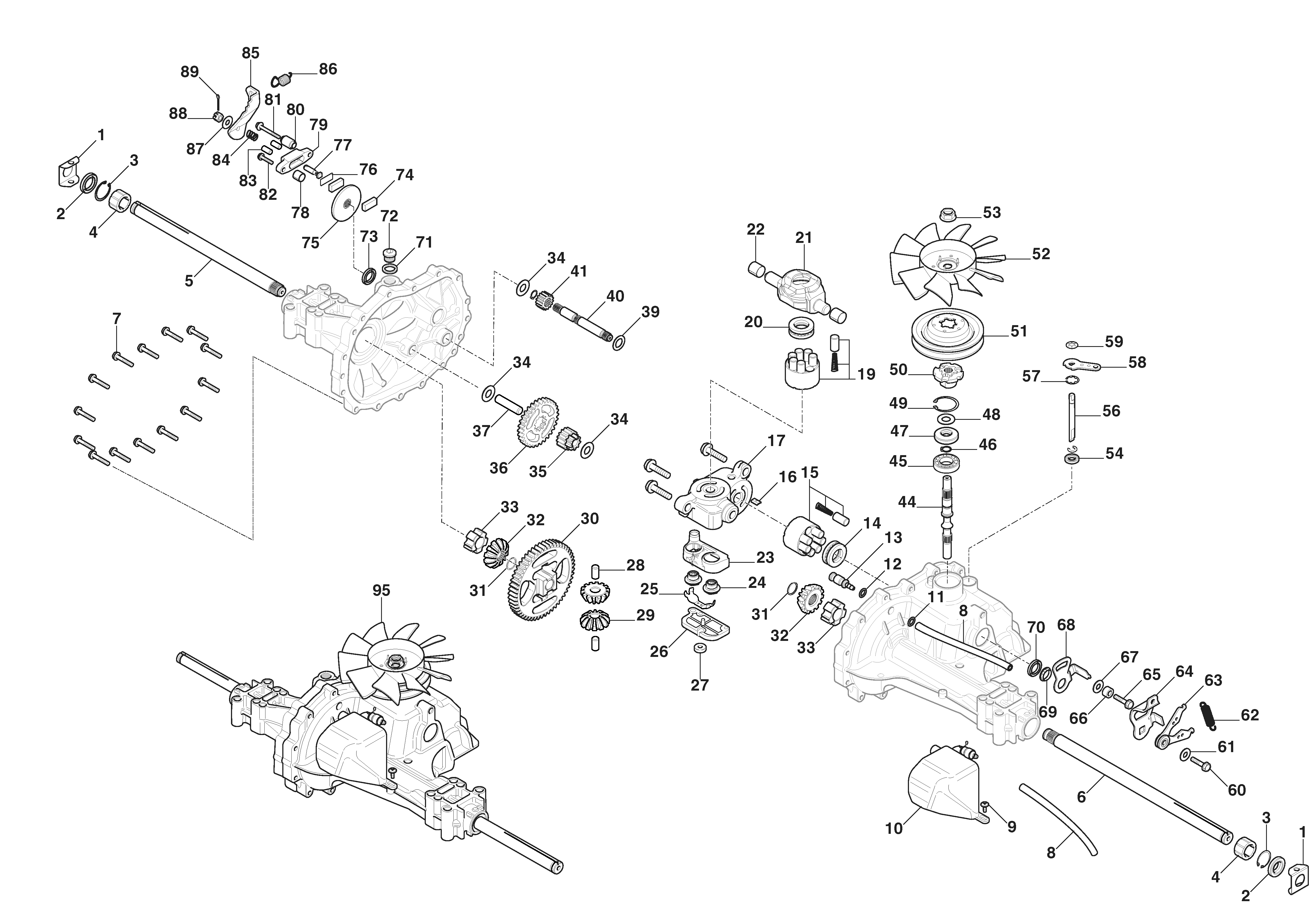 Stiga Estate 598 - Transmission Unit, LXHT20