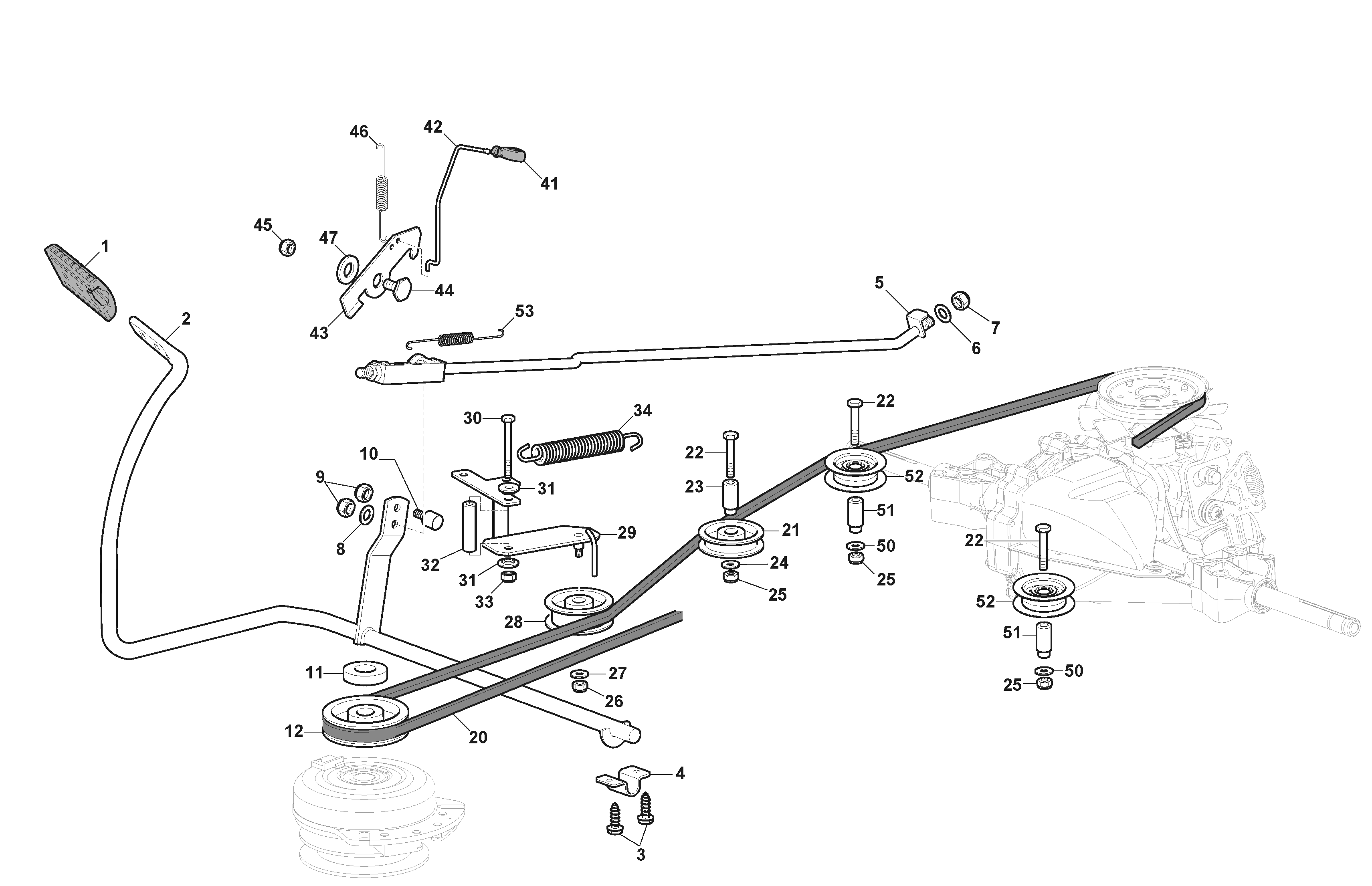 Stiga Estate 598 - Brake and Gearbox Controls