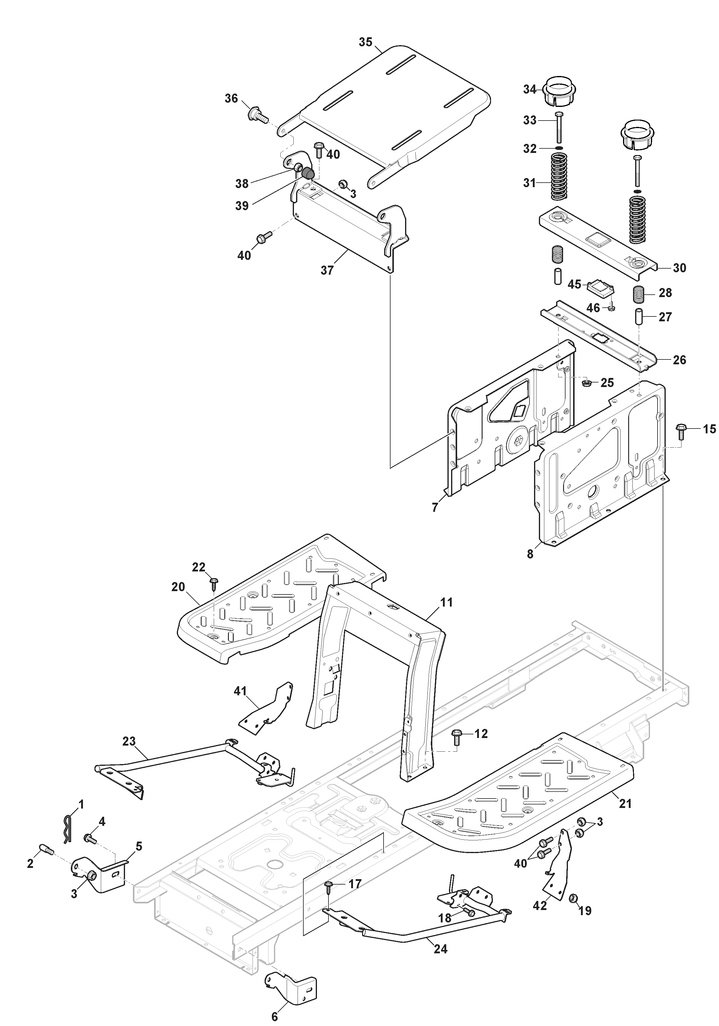 Stiga Estate 598 W - Frame - ABS Aesthetic Parts - 2T2630481/ST2 Stiga Estate 598 W - Frame - ABS Aesthetic Parts - 2T2630481/ST2