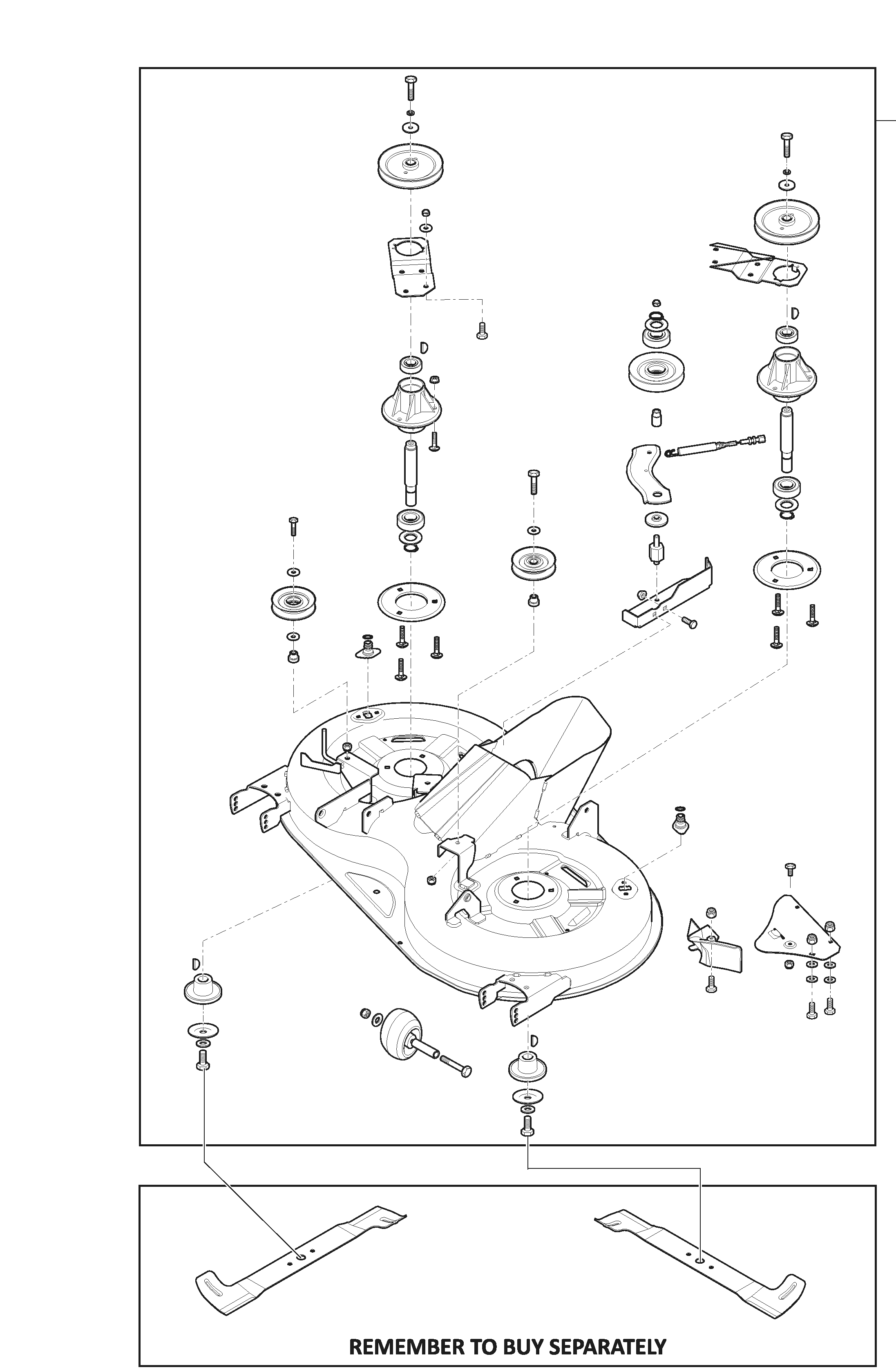 Stiga Estate 598 W - Cutting Deck Assy - MP98 Stiga Estate 598 W - Cutting Deck Assy - MP98