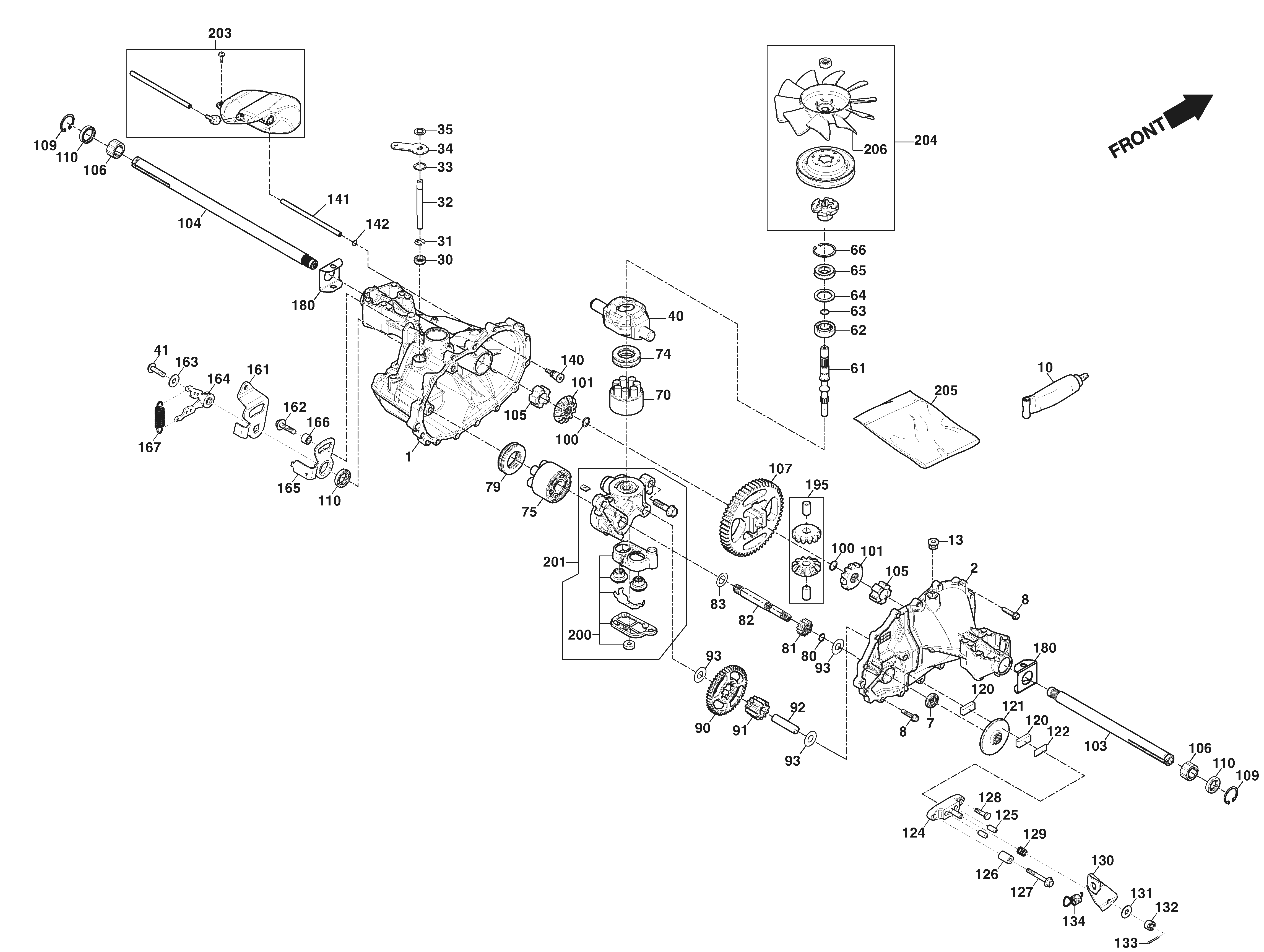 Stiga Estate 598 W - Transmission Unit, Hydrogear T2-ADBF-2X3C-1RX1 Stiga Estate 598 W - Transmission Unit, Hydrogear T2-ADBF-2X3C-1RX1