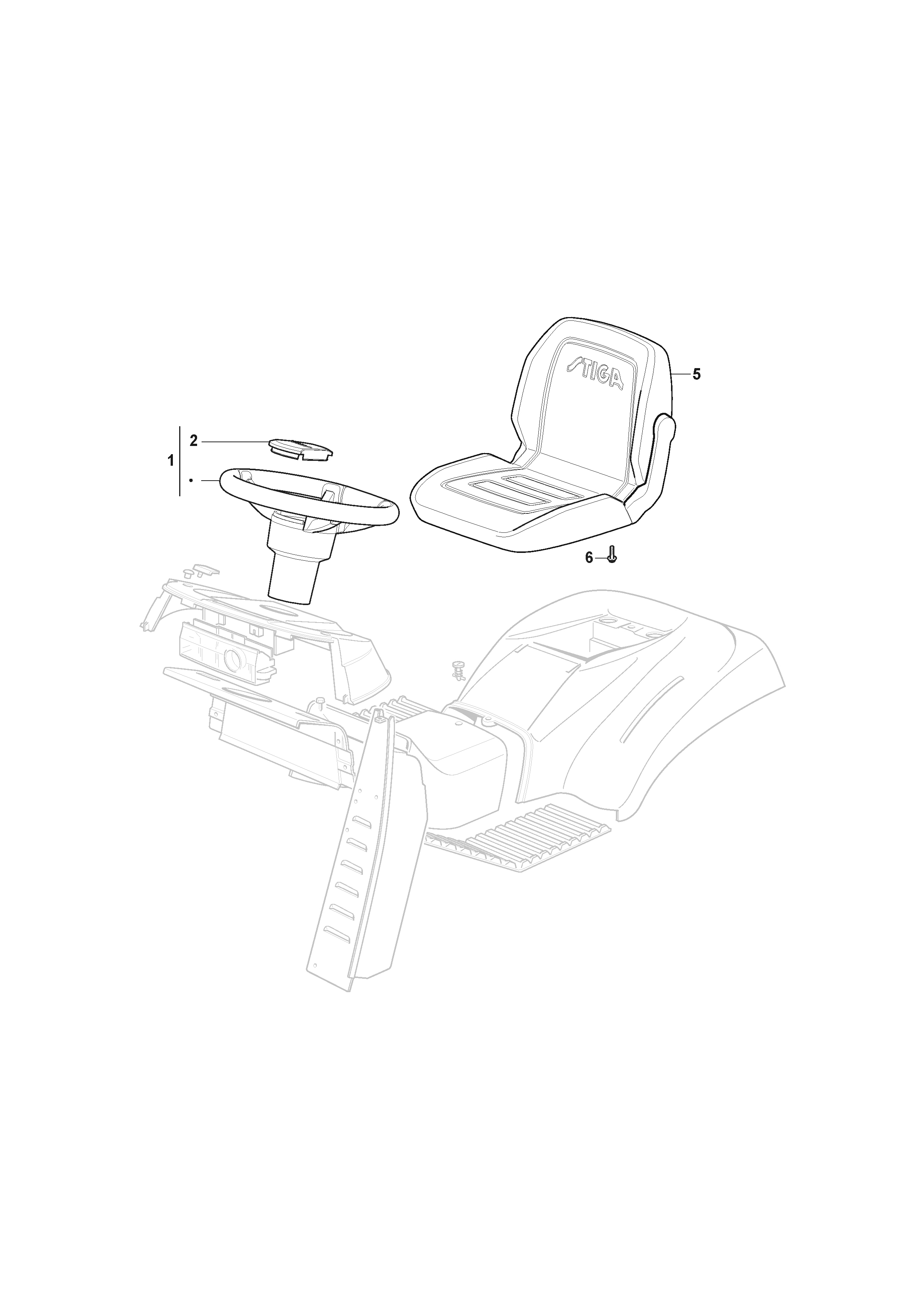 Estate 7102 W - Seat and Steering Wheel