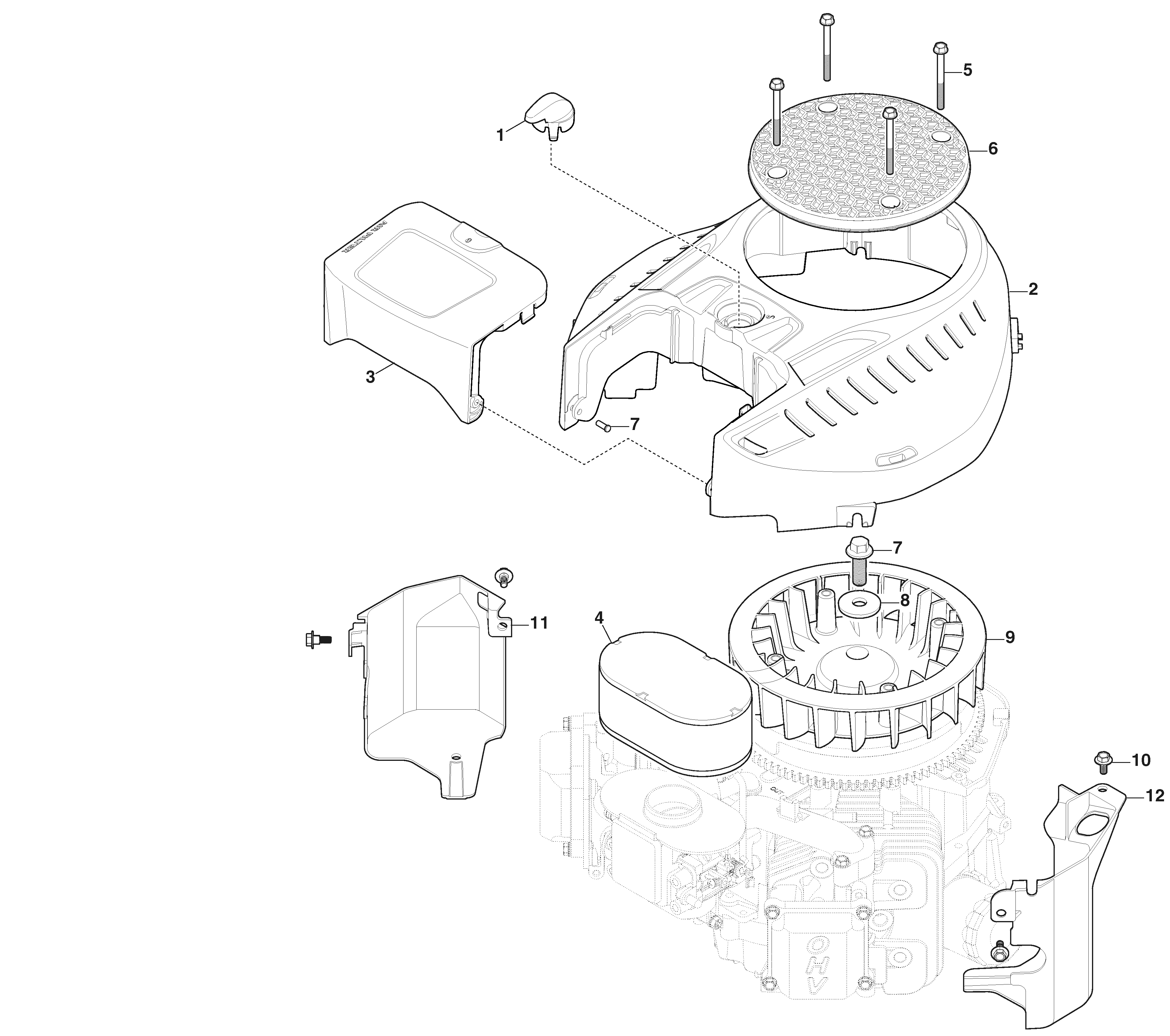 Estate 7102 W - Fan Cover, Air Cleaner