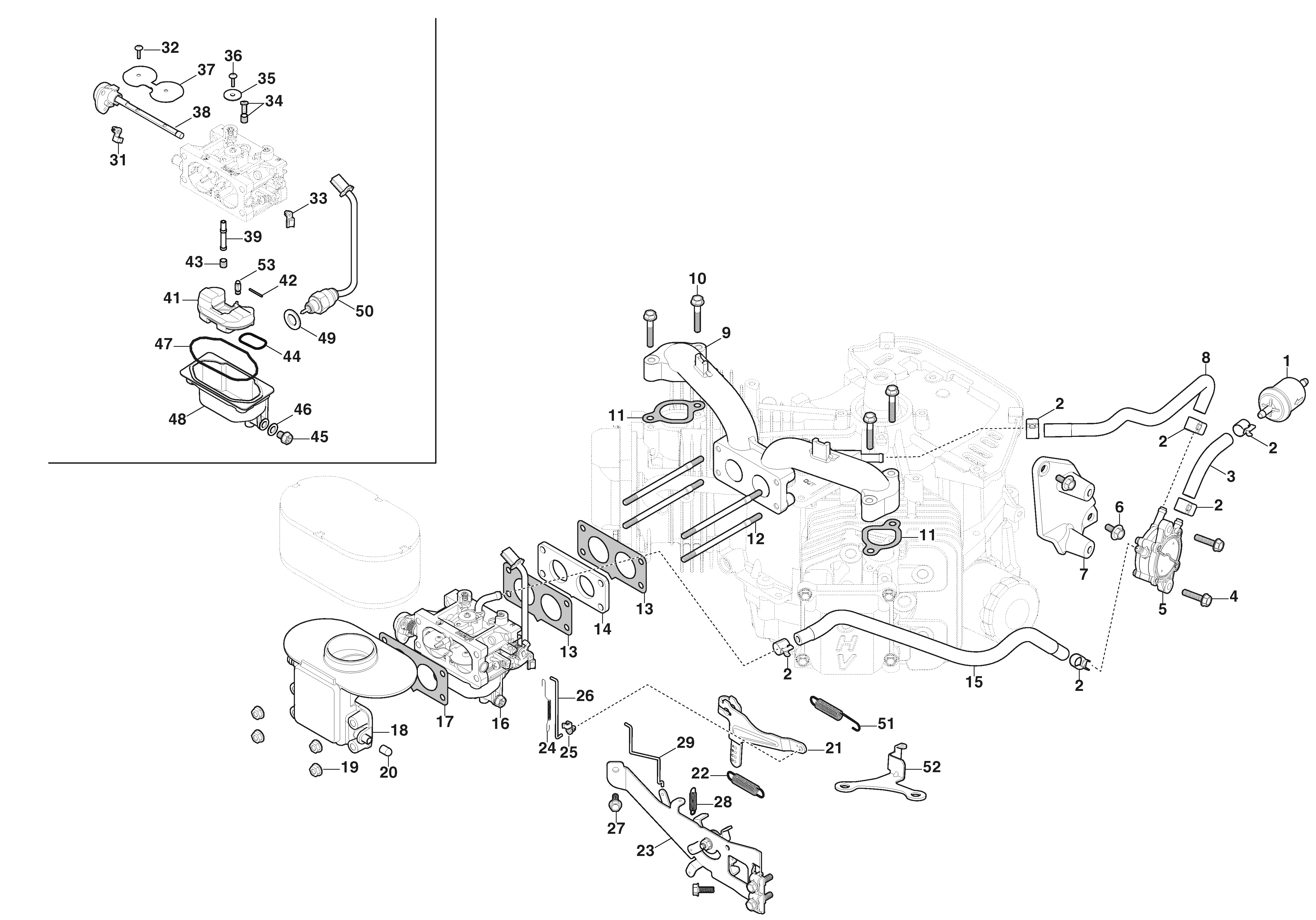 Estate 7102 W - Carburetor, Fuel Pump