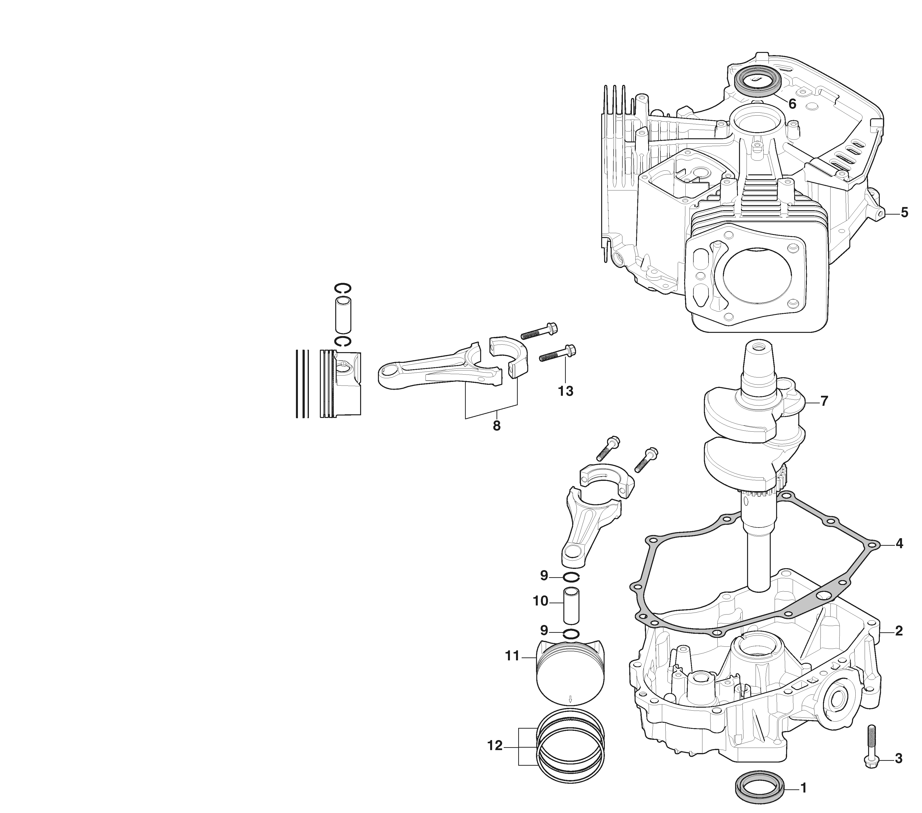 Estate 7102 W - Piston, Crankshaft, Crankcase