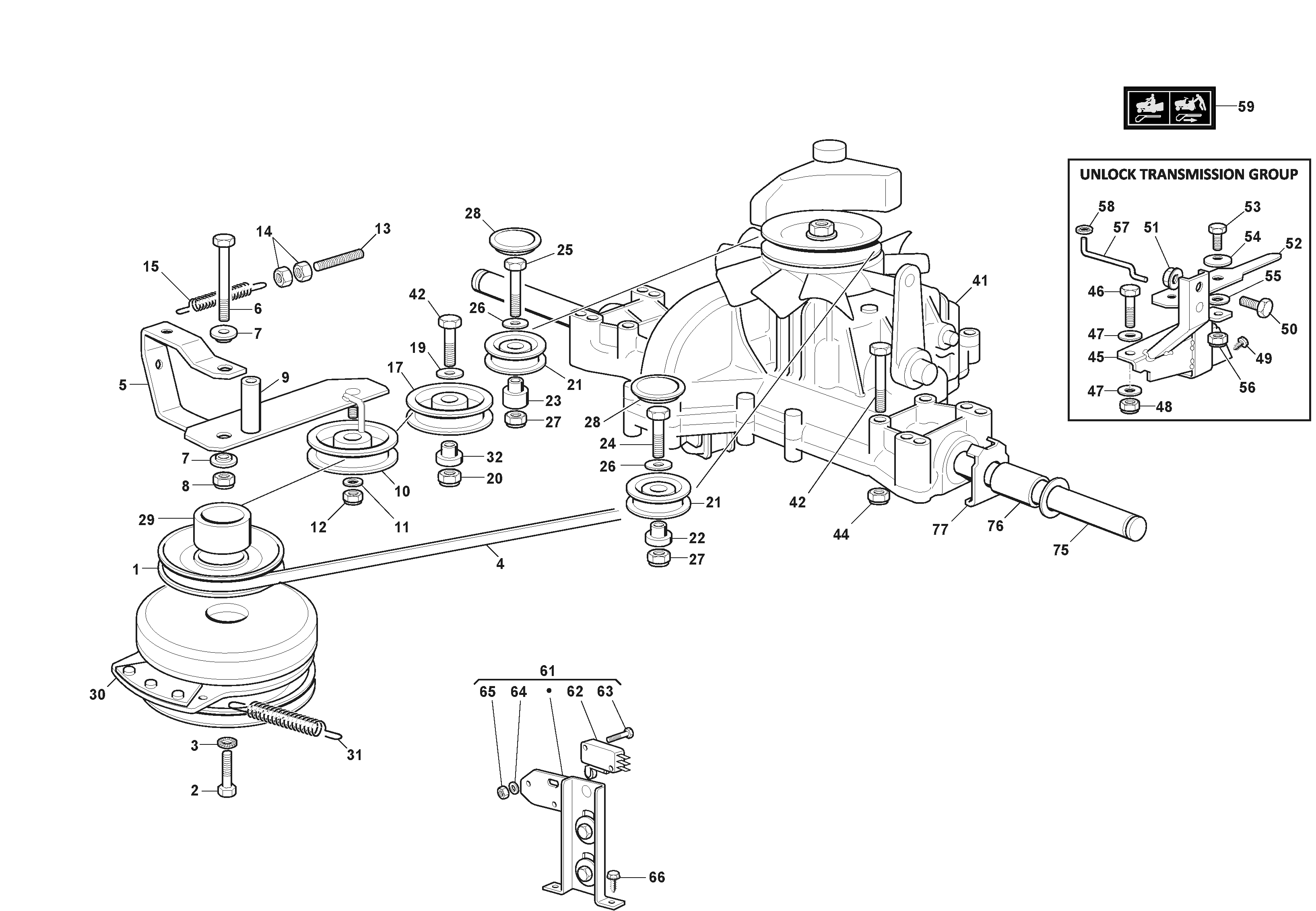 Stiga Estate 792 - TT Transmission with Ogura Electromagnetic Clutch