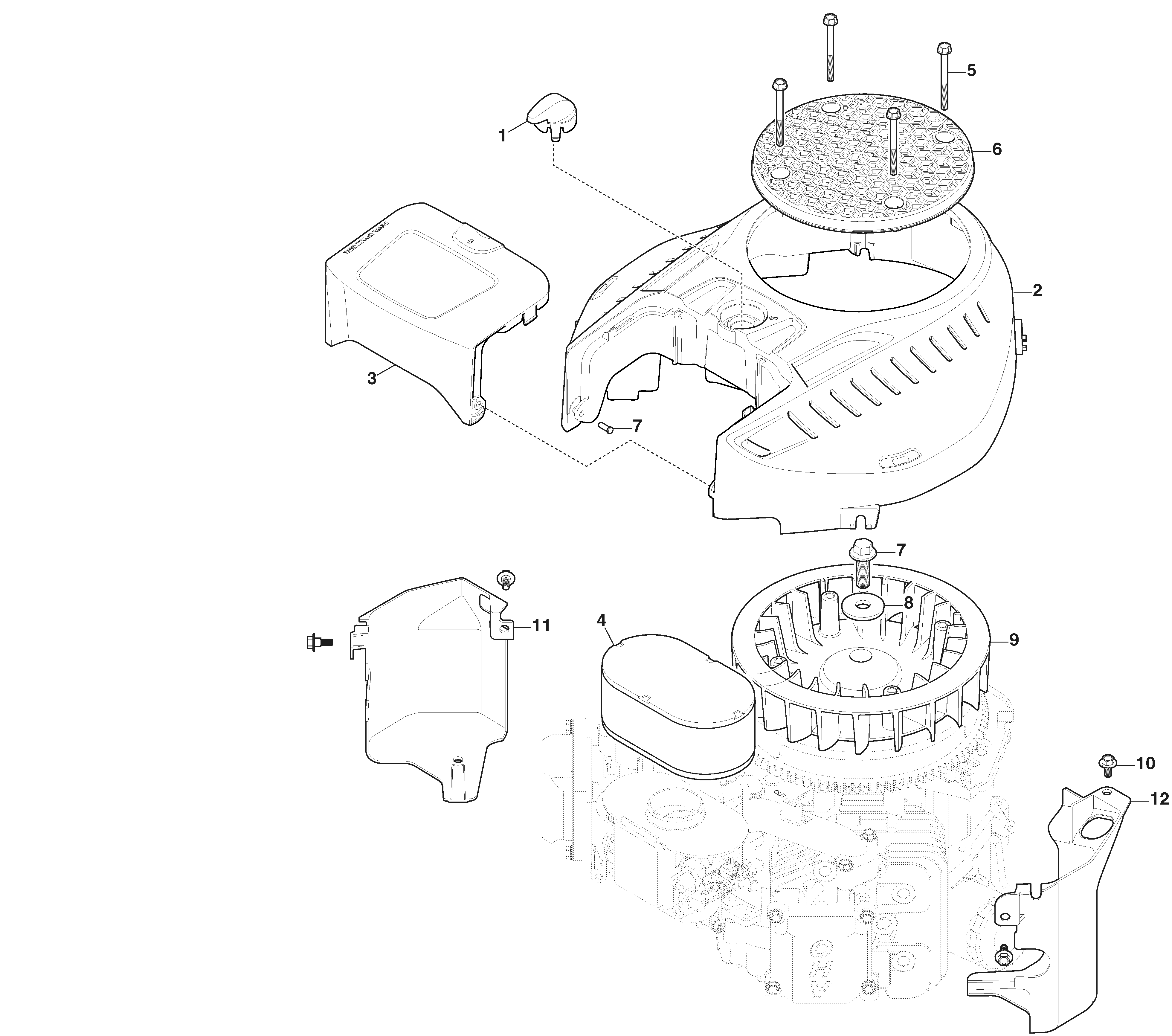 Stiga Estate 792 W - Fan Cover, Air Cleaner