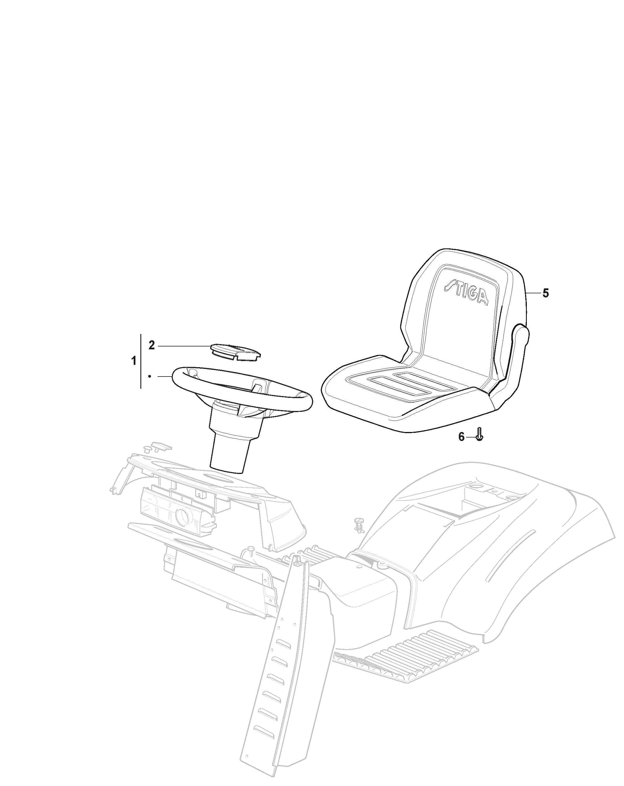 Estate 9102 W - Seat and Steering Wheel