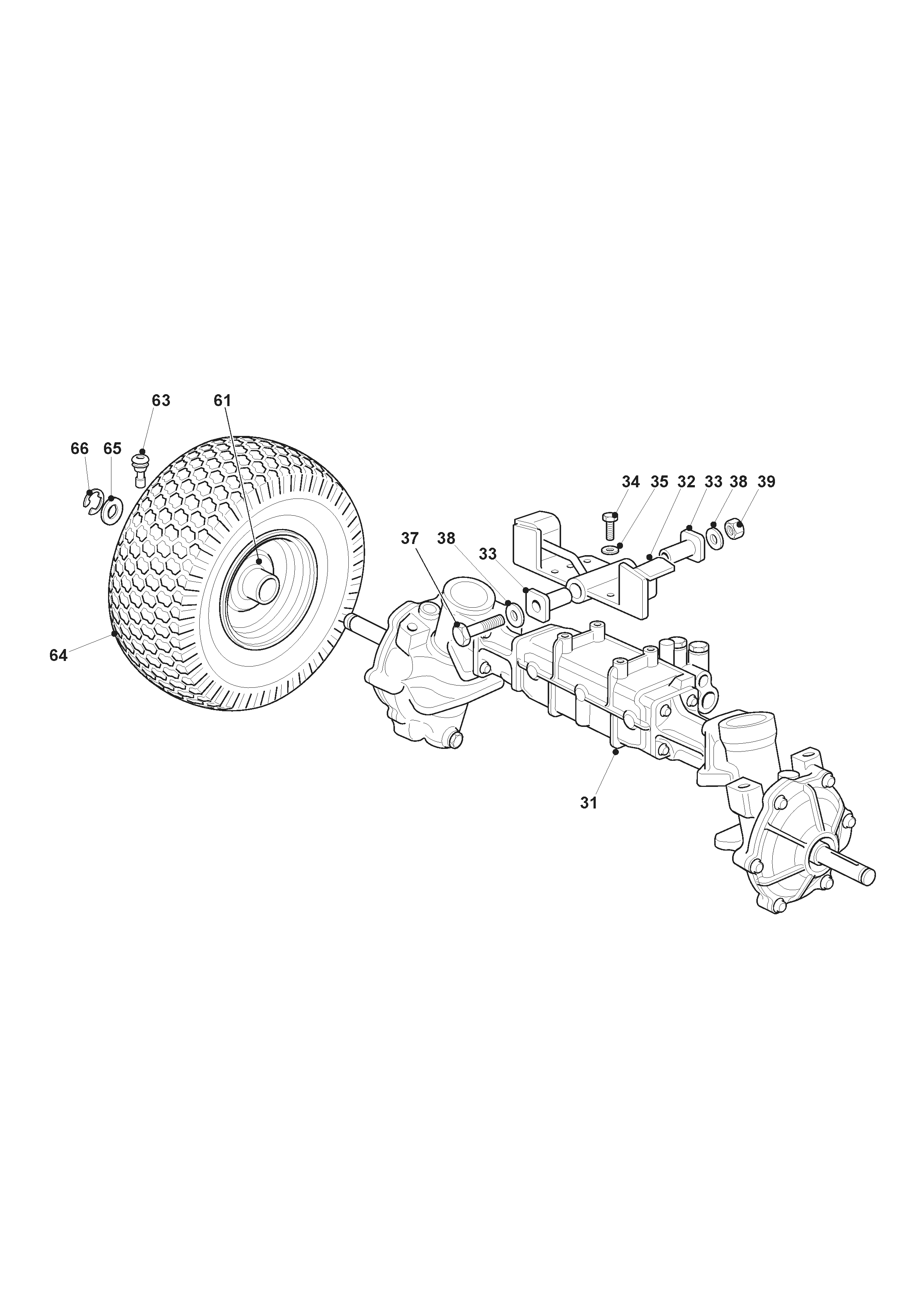 Estate 9102 WX - Front Axle - 4WD