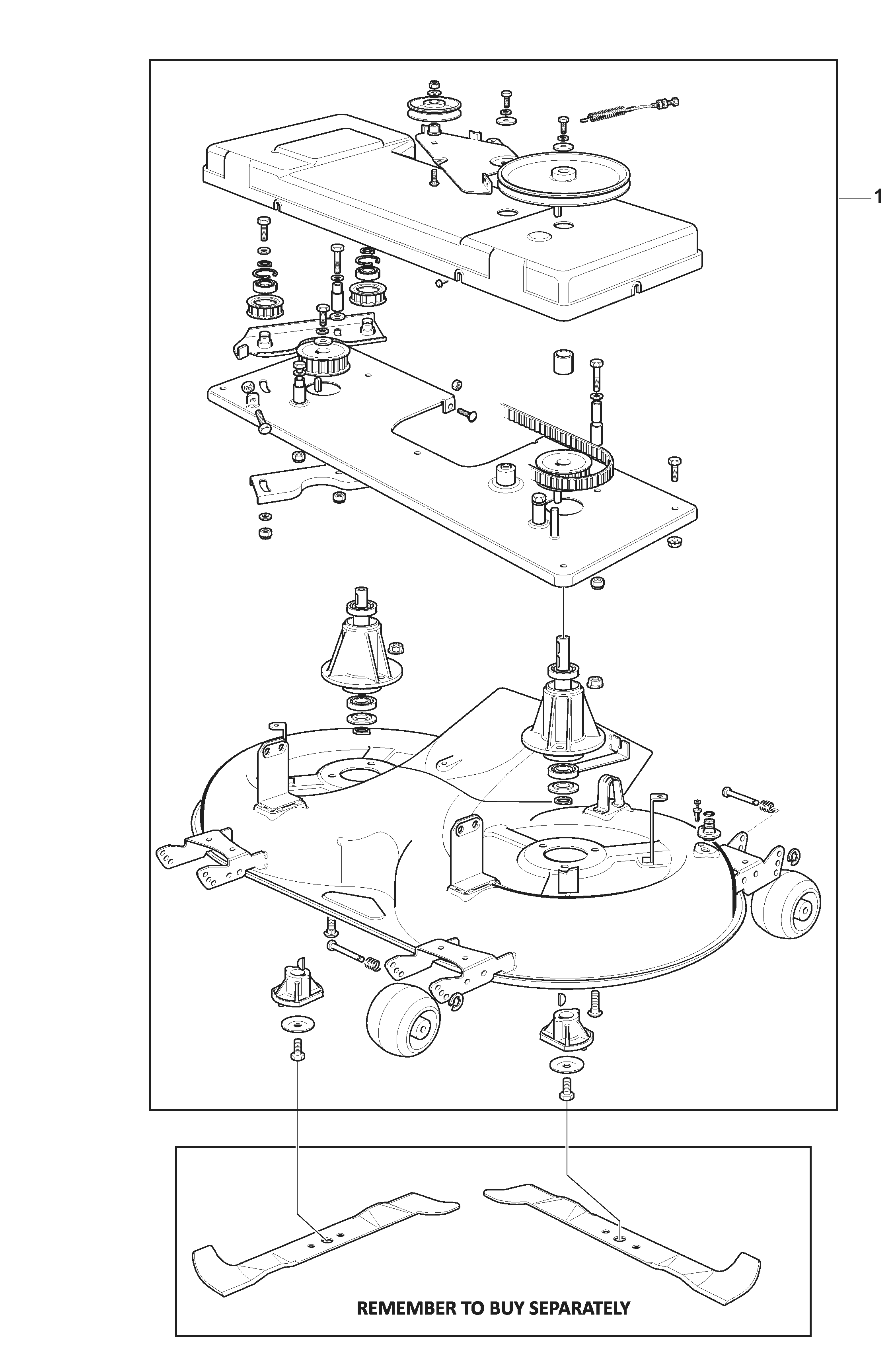 Estate 9122 W - Cutting Deck and Blades Transmission Plate Assy