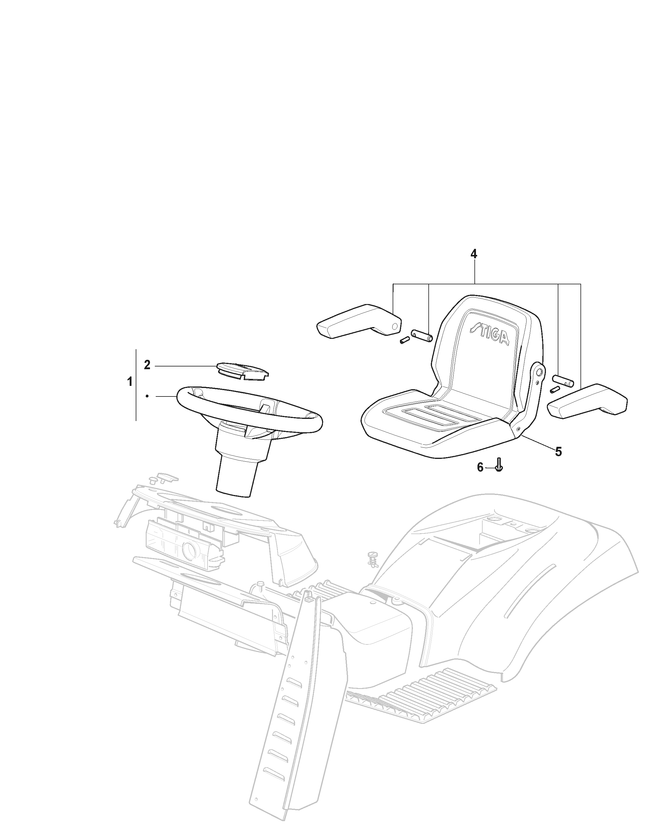 Estate 9122 W - Seat and Steering Wheel