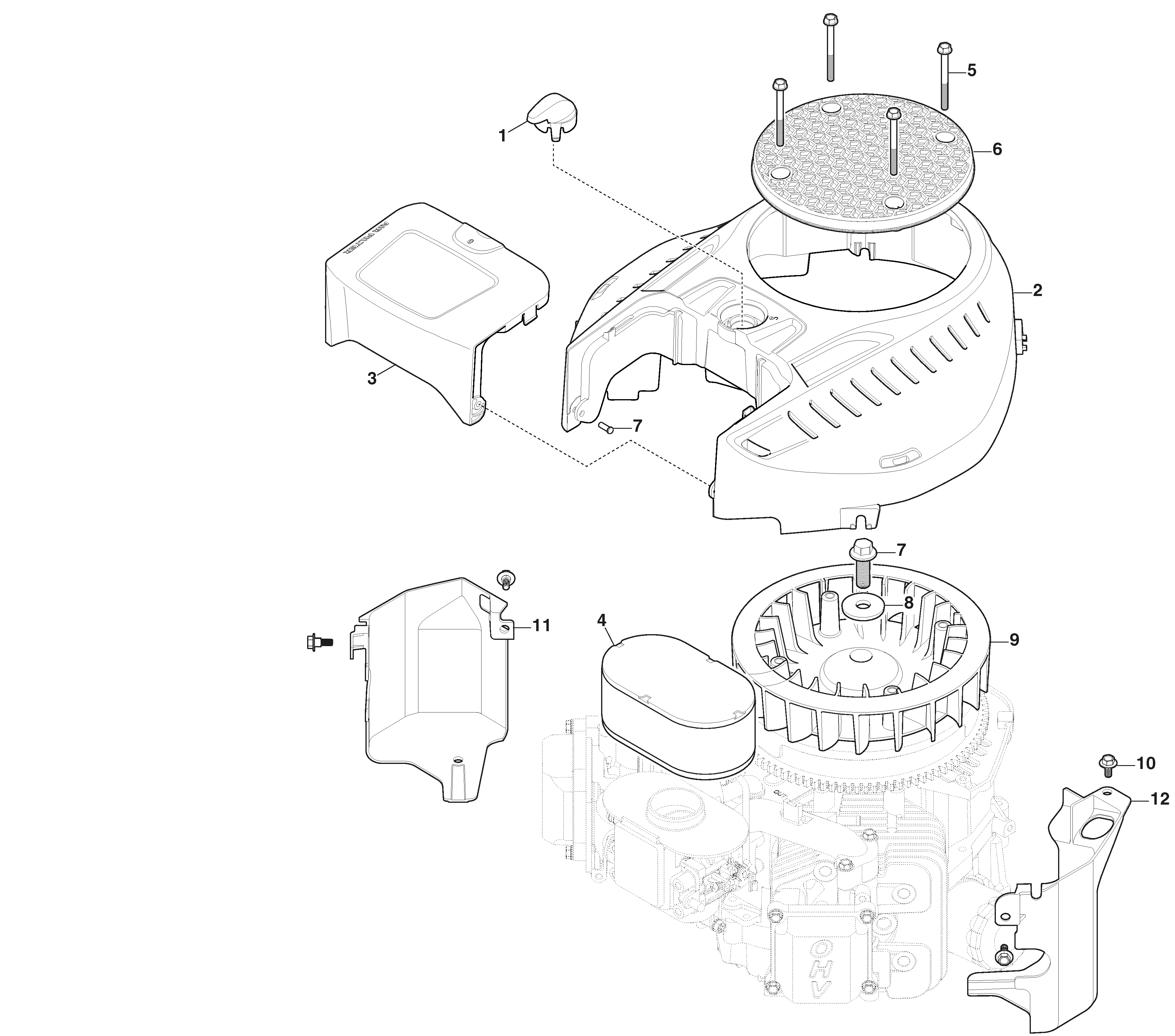 Estate 9122 W - Fan Cover, Air Cleaner