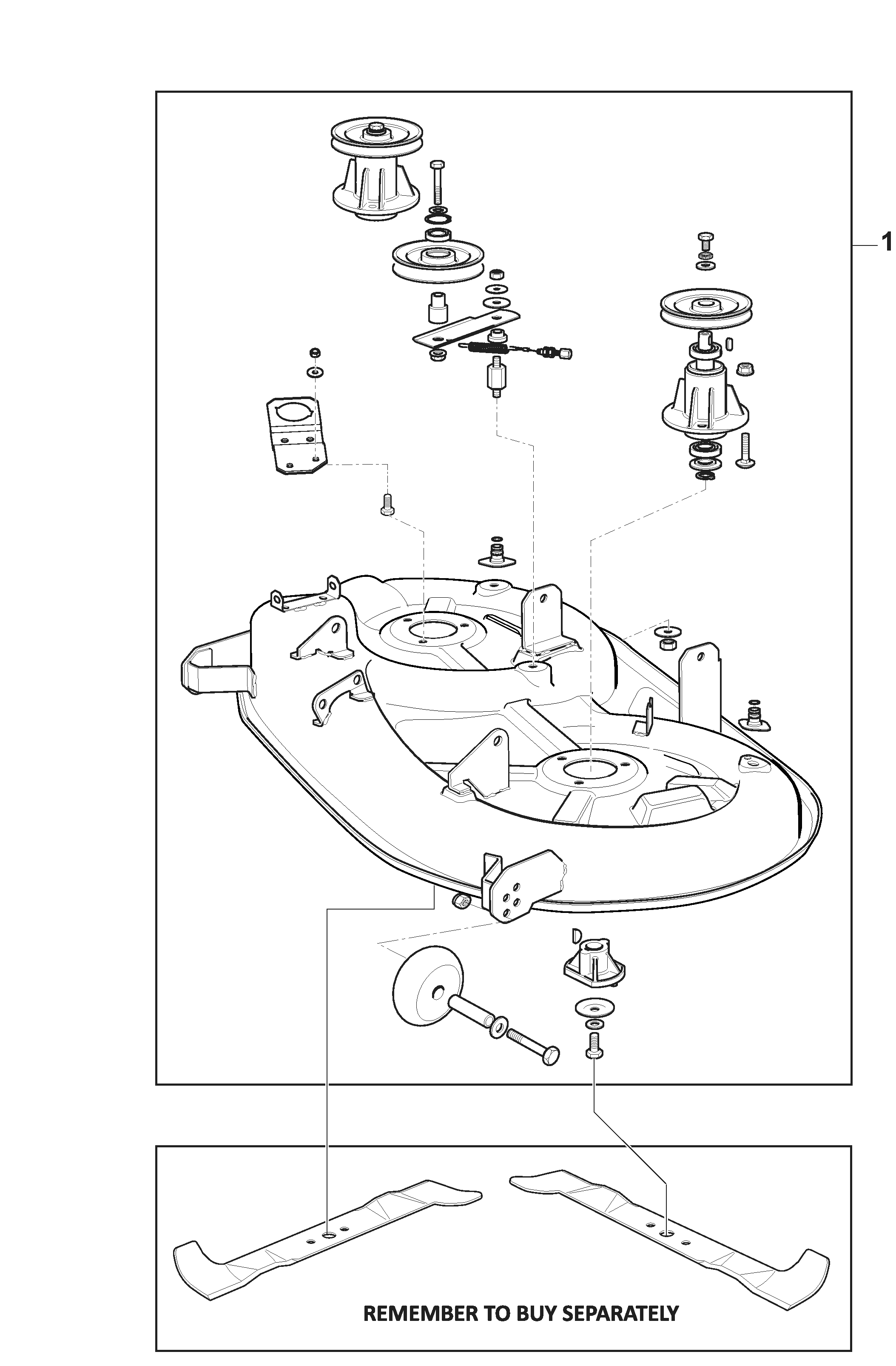 Tornado 398 M - Cutting Deck Assy - SD98