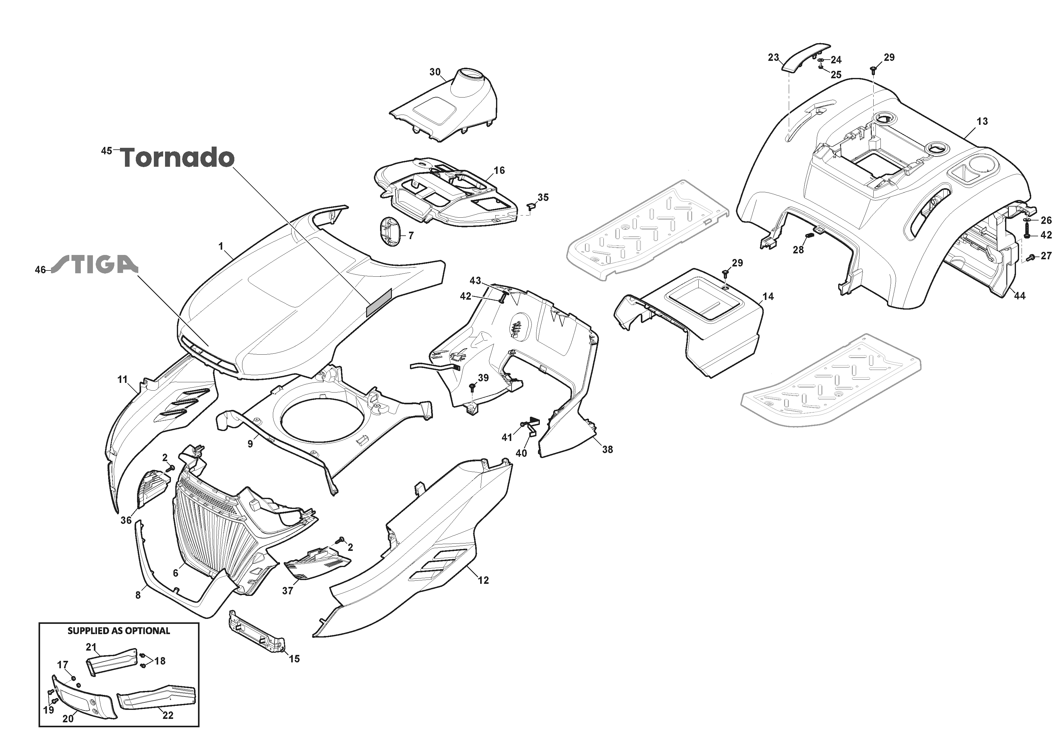 Tornado 398e - Bodywork - ABS Aesthetic Parts