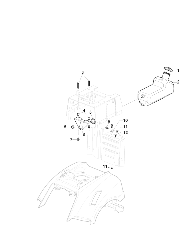 Stiga Tornado 7108 W - Rear Fuel Tank - 15Lt