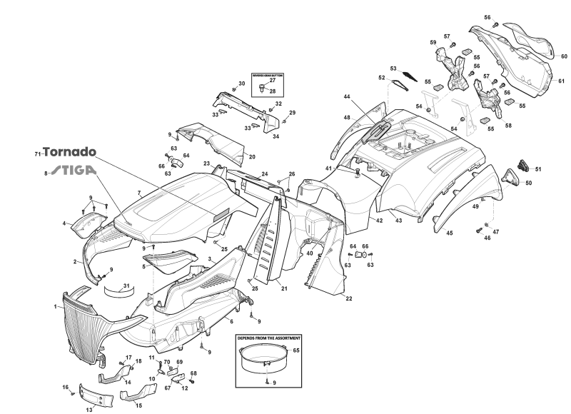 Stiga Tornado 9121 W - Bodywork
