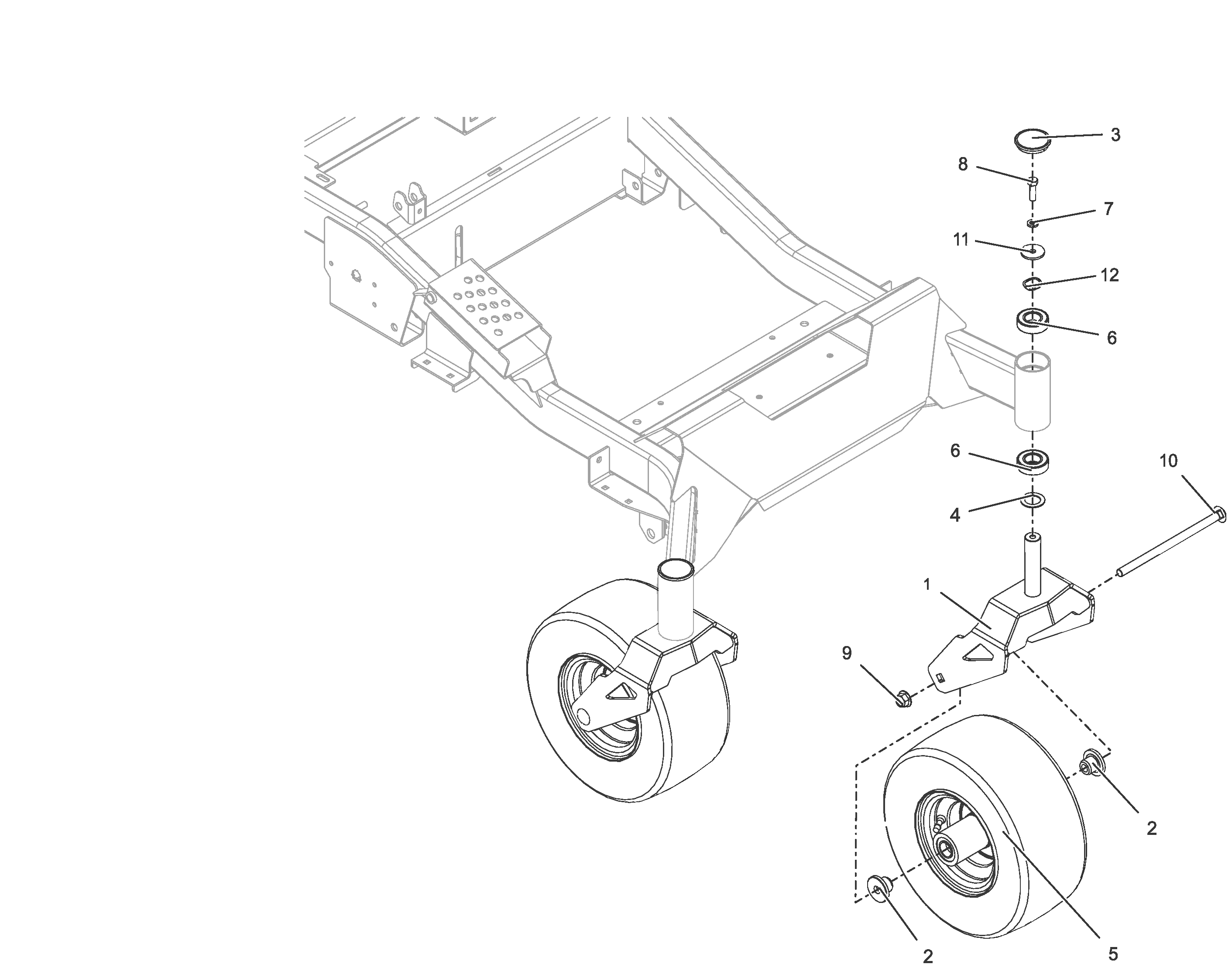 Stiga ZT 7132 T - Front Caster Wheels