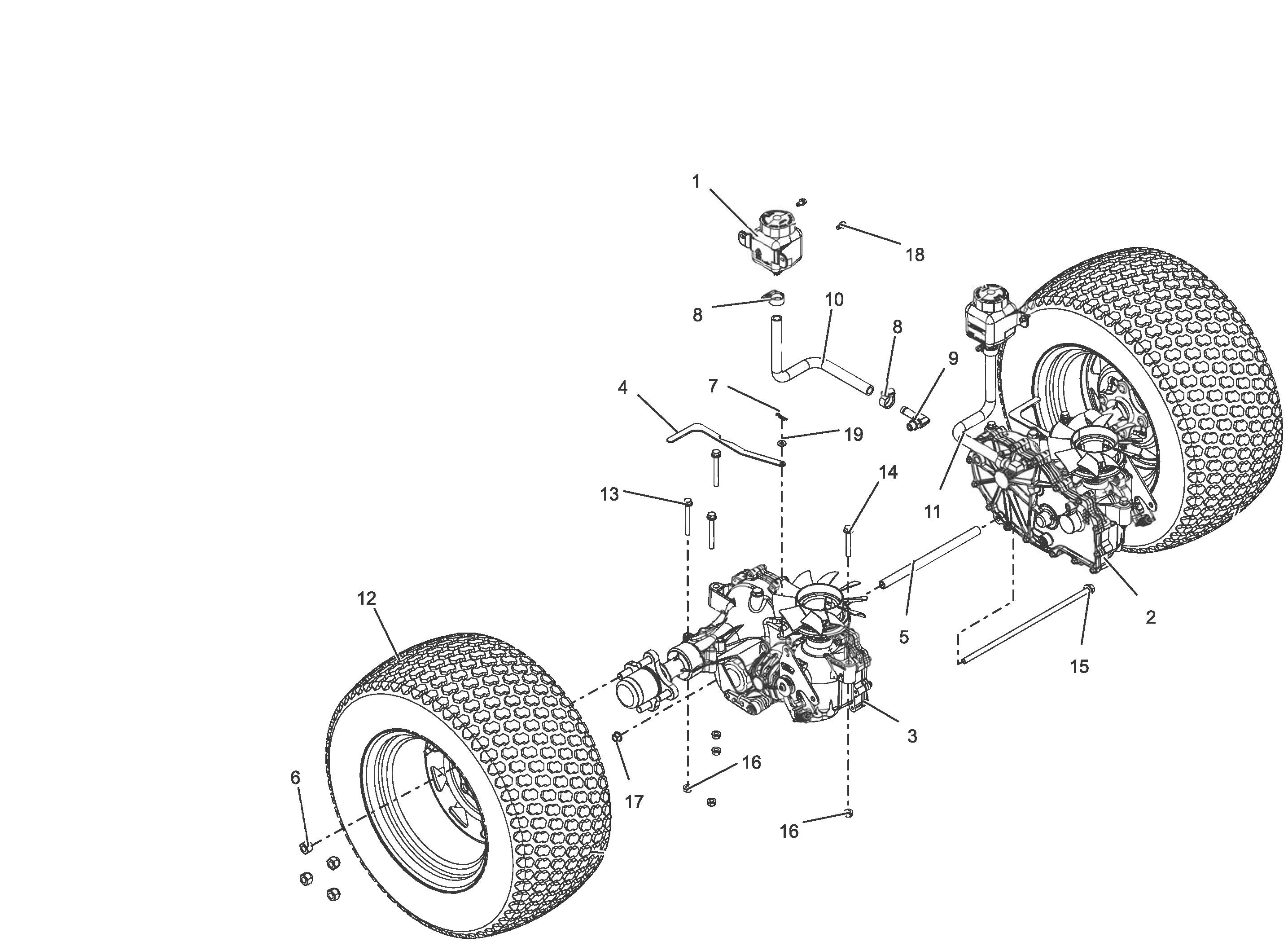 Stiga ZT 7132 T - Rear Tires and Transaxle