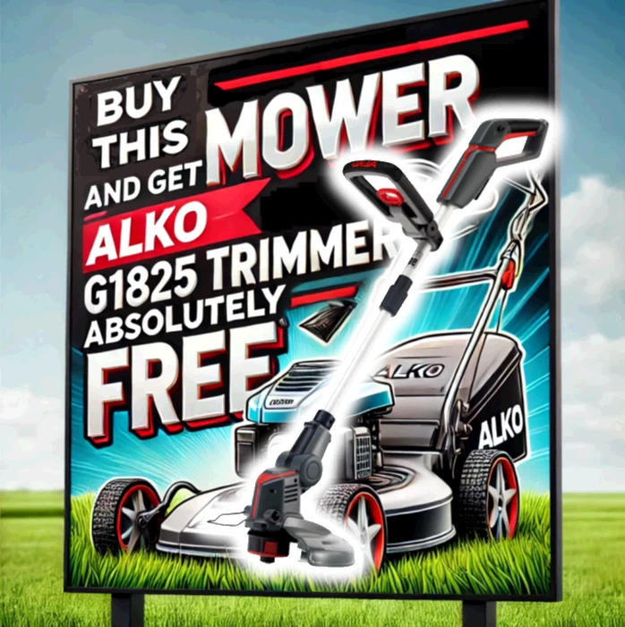 free mower with this trimmer pretty neat huh? free trimmer with this mower