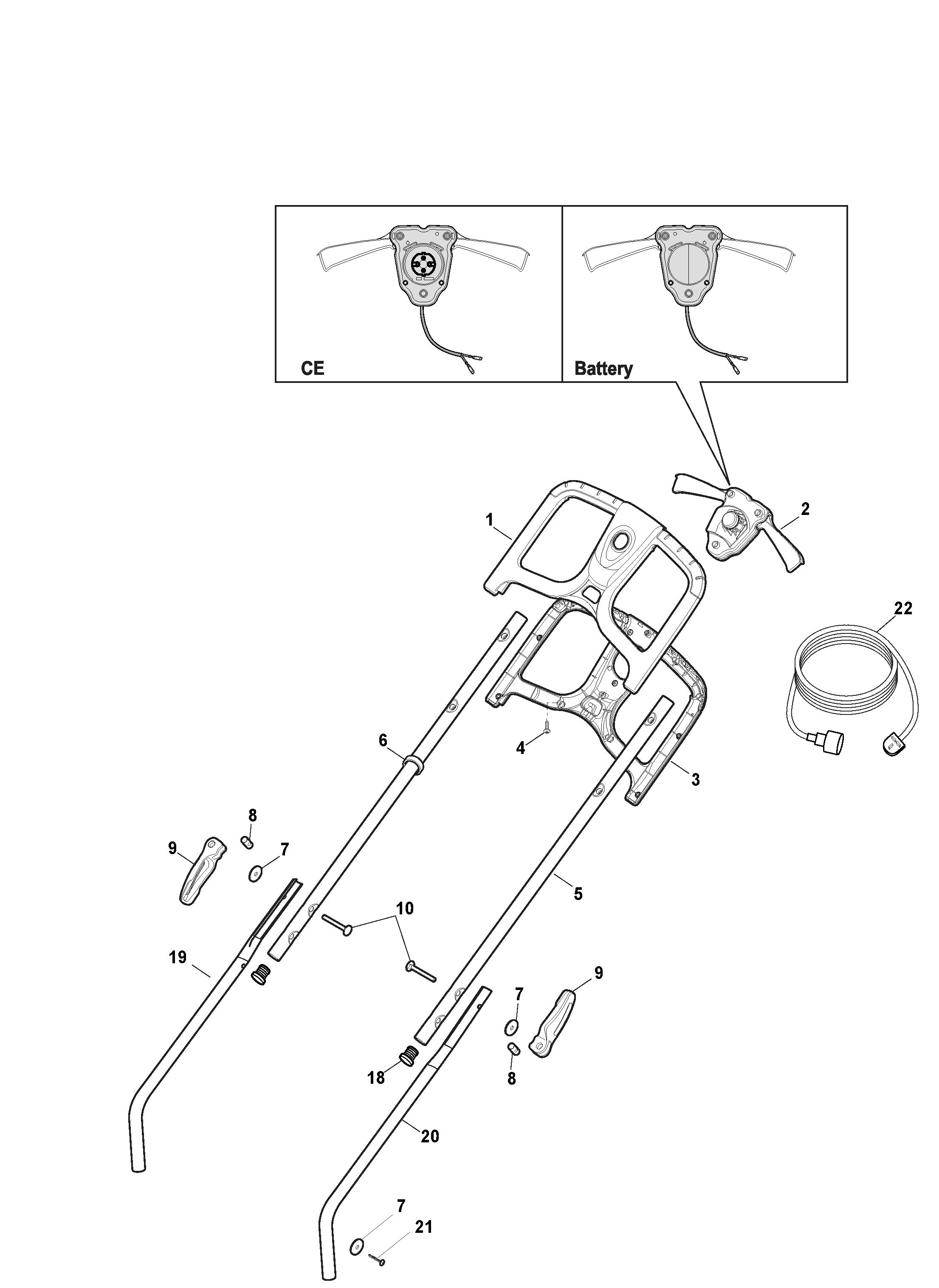 Stiga Combi 336c - Handle Upper Part