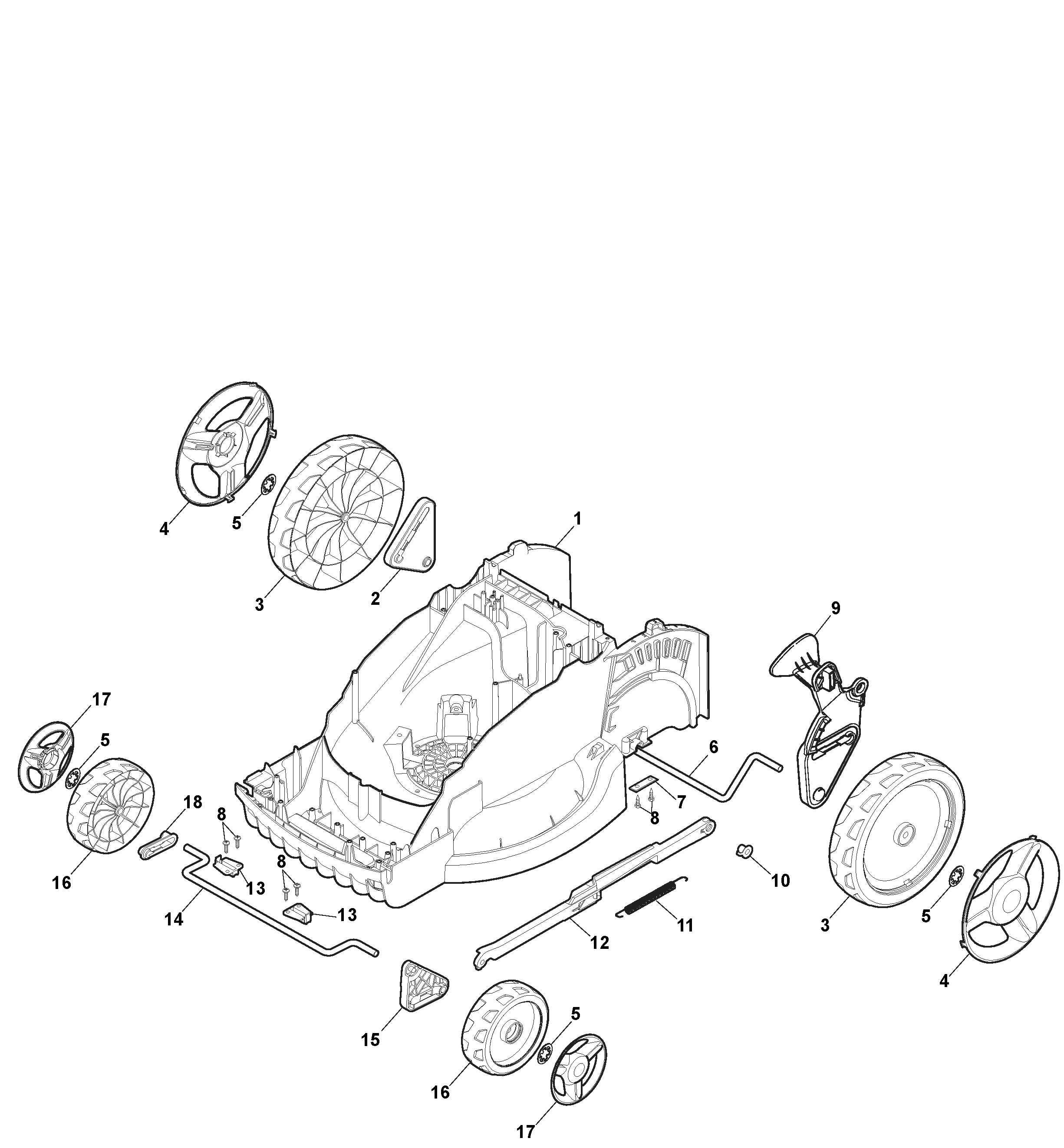 Stiga Combi 336e - Deck Wheels and Height Adj - 294344068/ST2