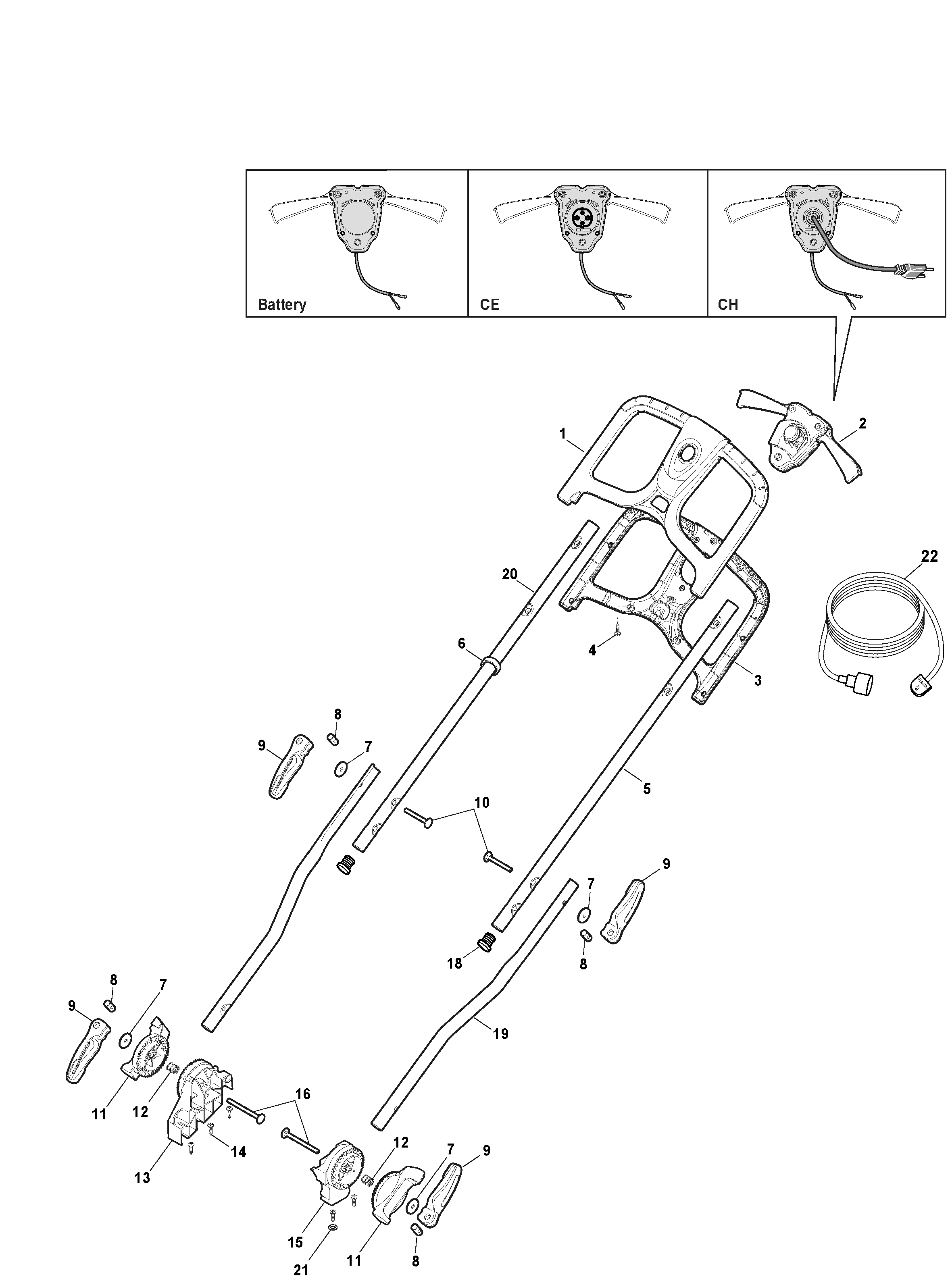 Stiga Combi 340c - Handle Upper Part