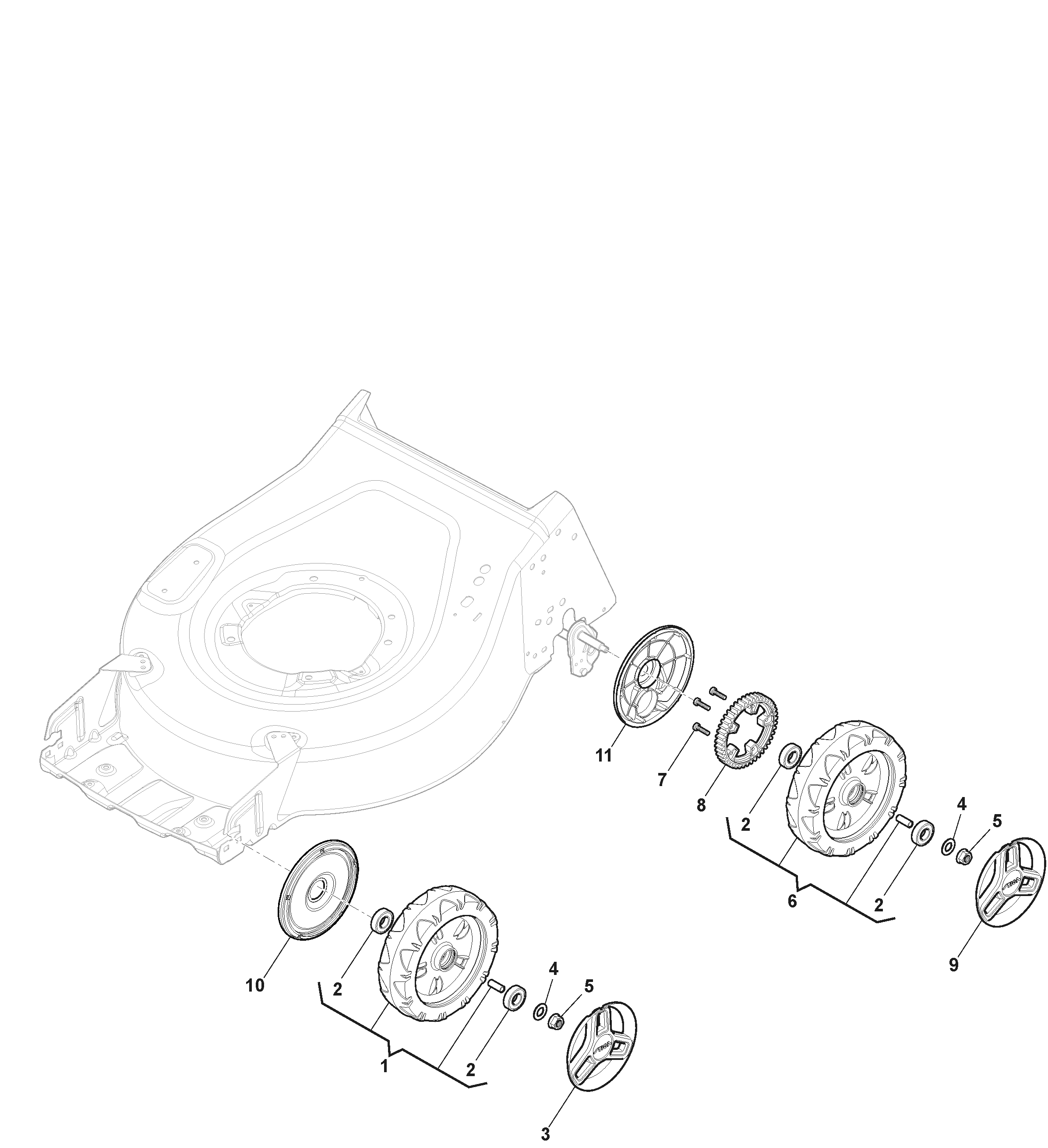 Stiga Combi 43 SQ DAE -  Wheels and Hubcaps
