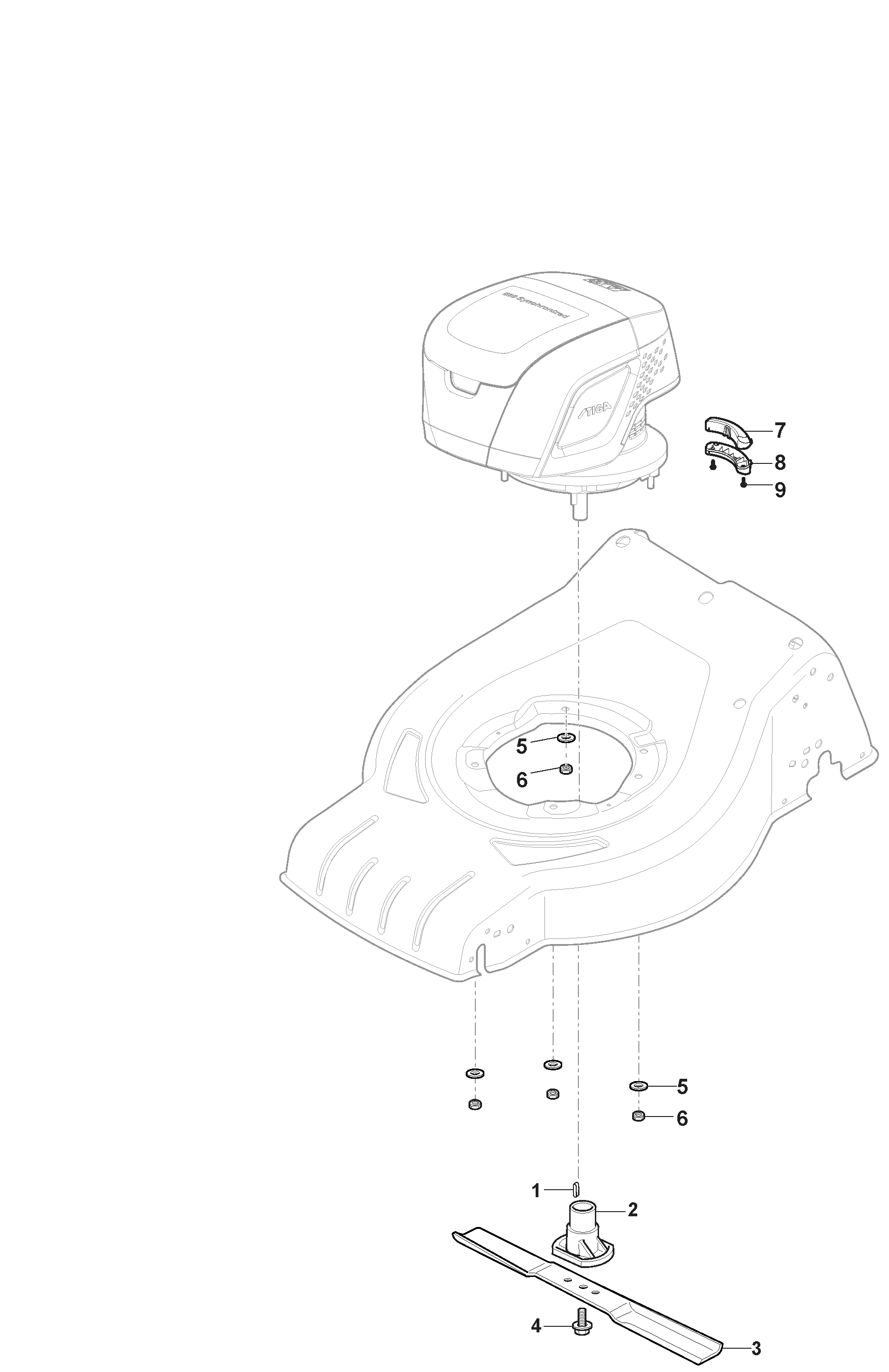 Stiga Combi 43 SQ DAE -  Blade and Hub