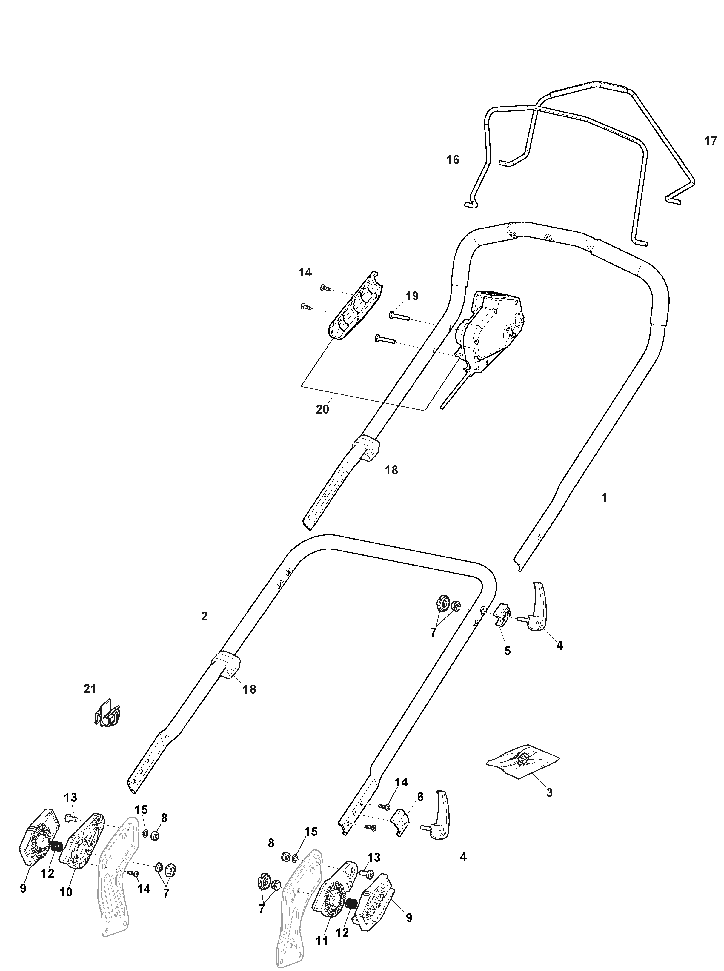 Stiga Combi 748 Q AE -  Handle