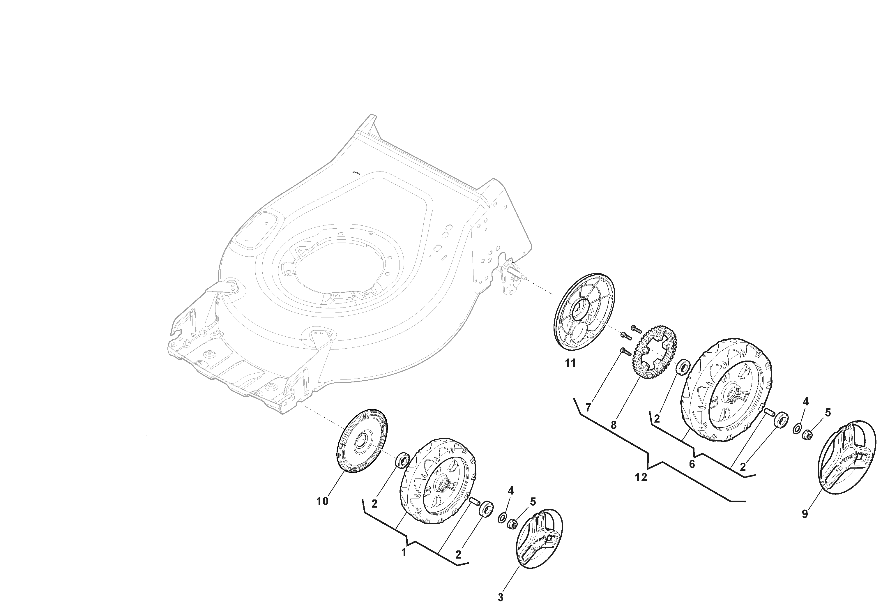 Stiga Combi 753 SQ AE - Wheels and Hubcaps Stiga Combi 753 SQ AE - Wheels and Hubcaps