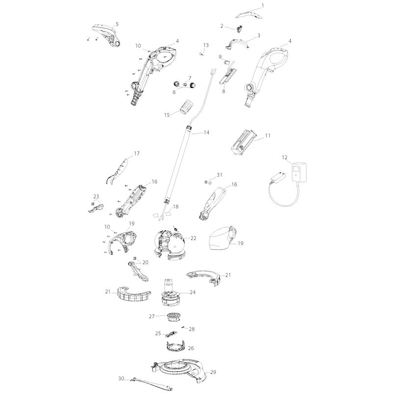 Flymo Contour Cordless 500XT 966676901 Spares