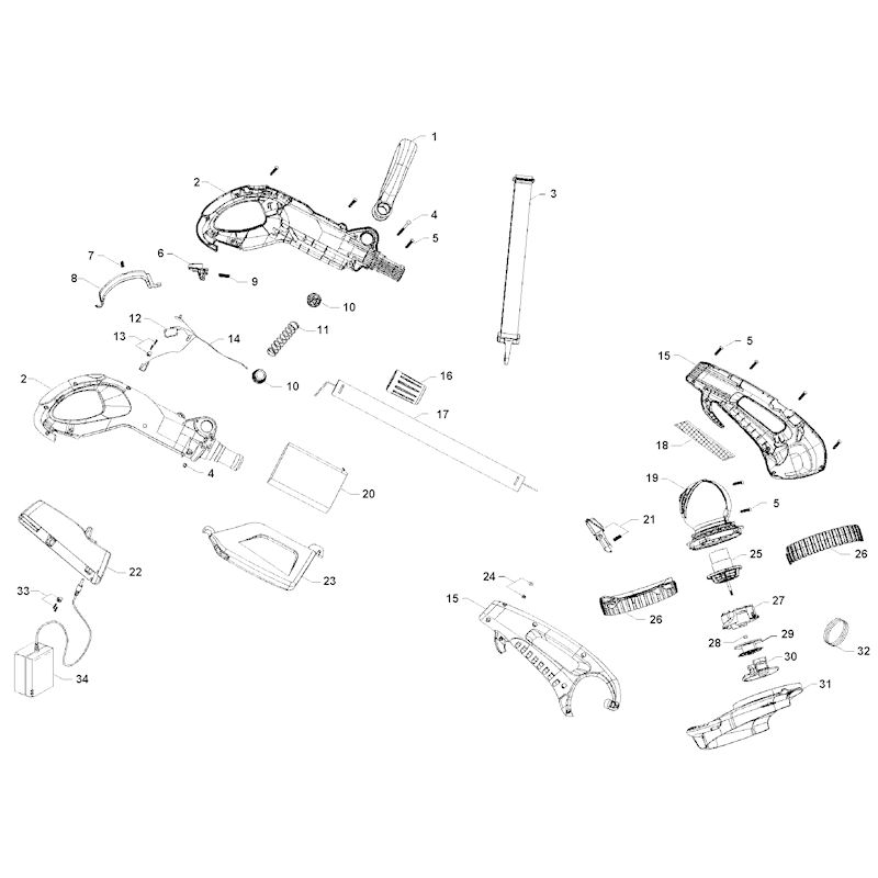 Flymo Contour Power Plus Cordless 964864525 Spares