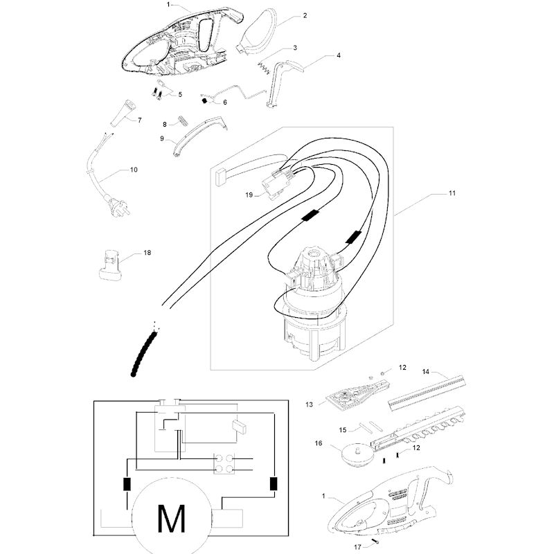 Flymo Easicut 420 964818001 Spares