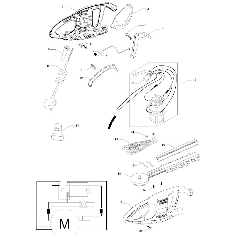 Flymo Easicut 500 965890201 Spares