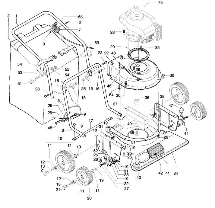 McCulloch Wheeled Vacuum Windy M4076 Parts List