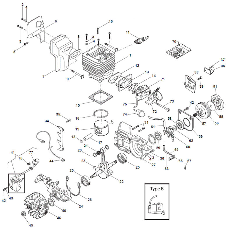 Mountfield MC438 203714003-M12 Engine Spare Parts