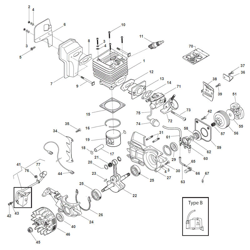 Mountfield MC640 204016003-M12 Engine Spare Parts