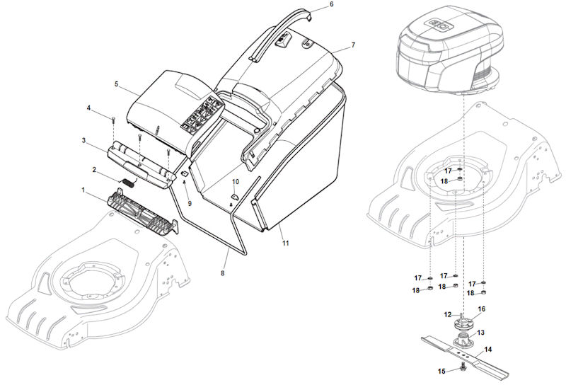 Mountfield S42PDLI Lawnmower Grasscatcher Spare Parts 295432003/M16