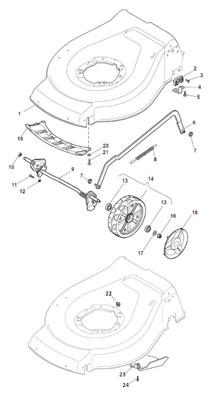 Mountfield S42RPDLI Lawnmower Chassis Spare Parts 299439003/M16