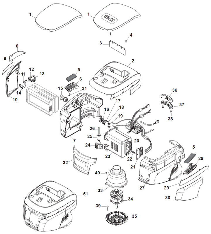 Mountfield S42RPDLI Lawnmower Battery Housing Spare Parts 299439003/M16