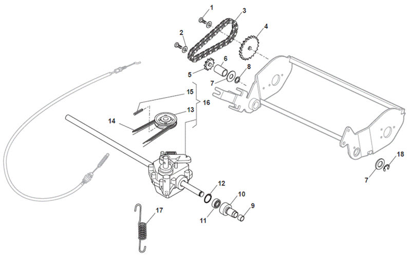 Mountfield S42RPDLI Lawnmower Transmission Spare Parts 299439003/M16